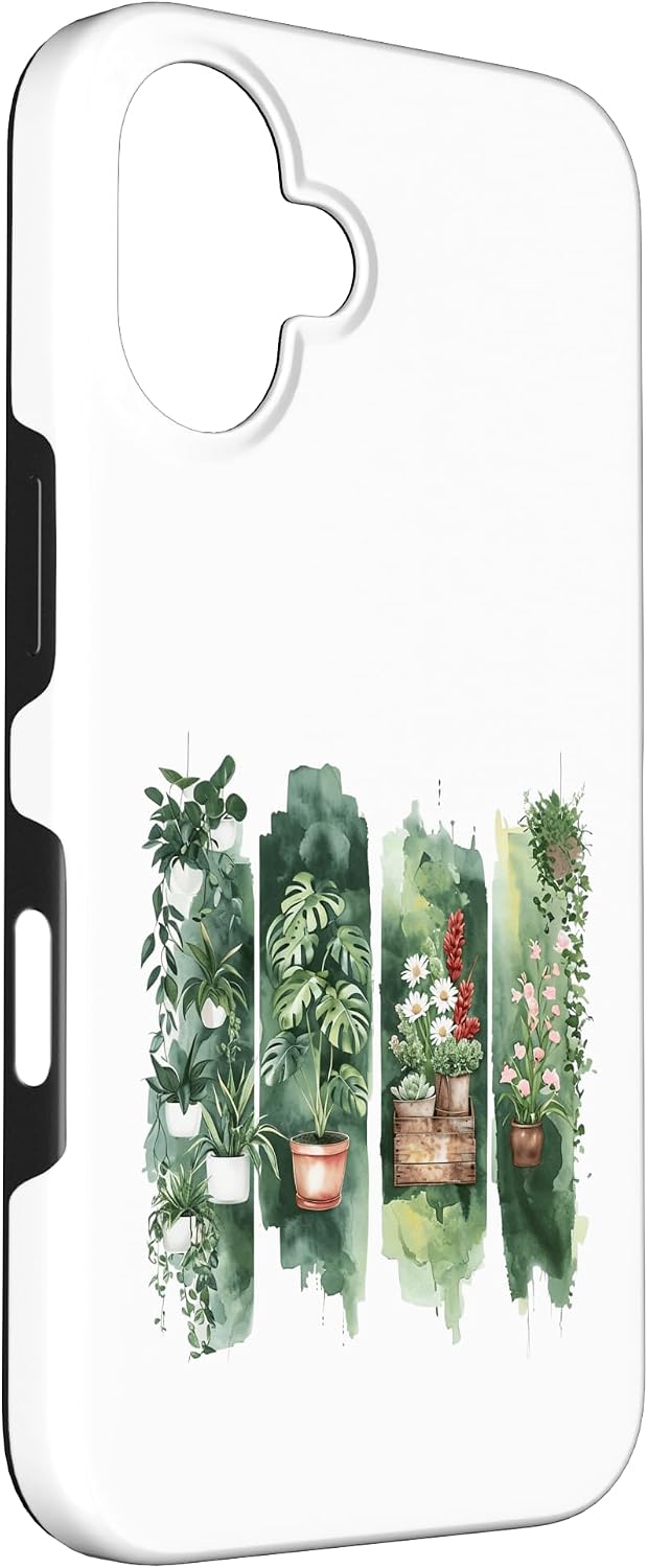 Watercolor Potted Houseplants Botanical Art Case for iPhone 16