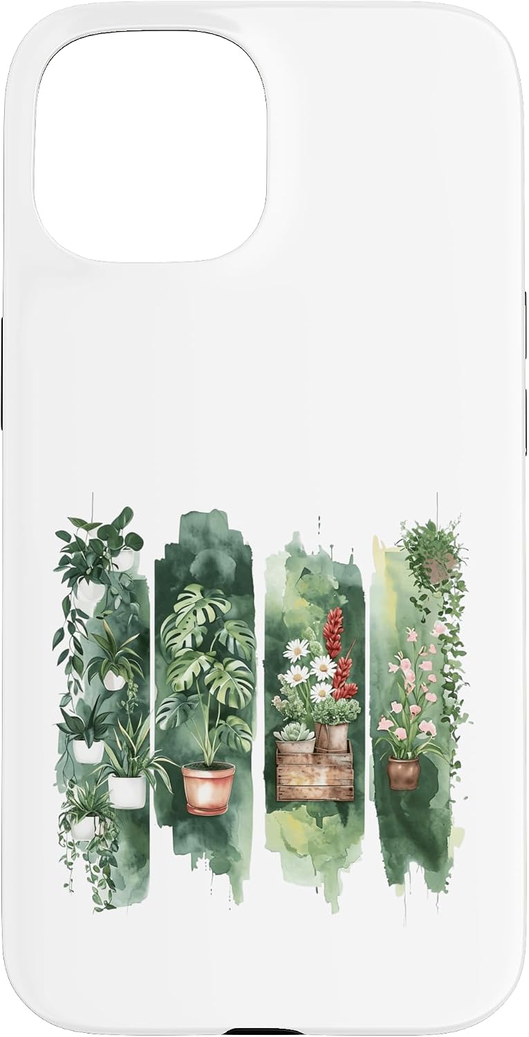 Watercolor Potted Houseplants Botanical Art Case for iPhone 16