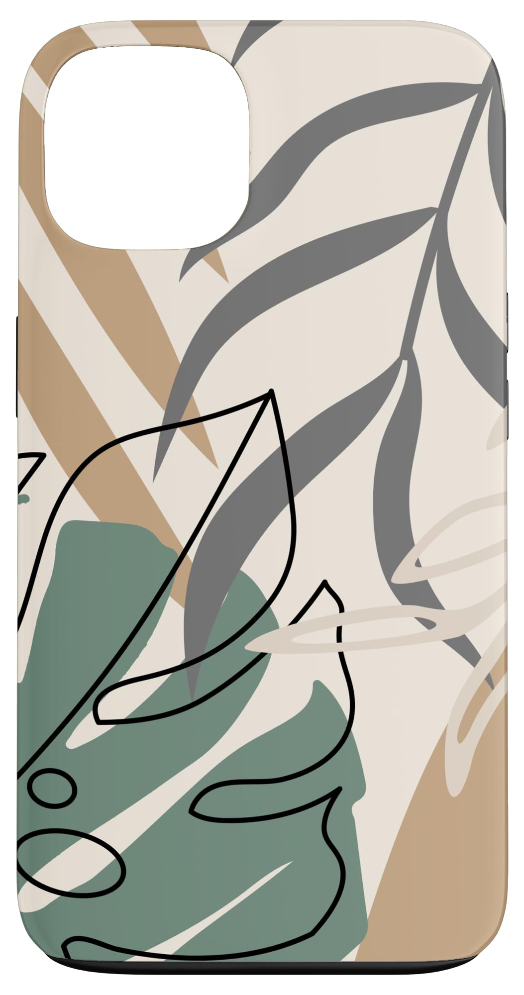 Tropical Botanical Beige Brown Exotic Minimalist Abstract Case for iPhone 15