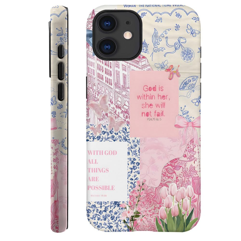 Compatible with iPhone 15 Pro,Durable & Shockproof Phone Case Cover Design - Christmas Retro Doodle