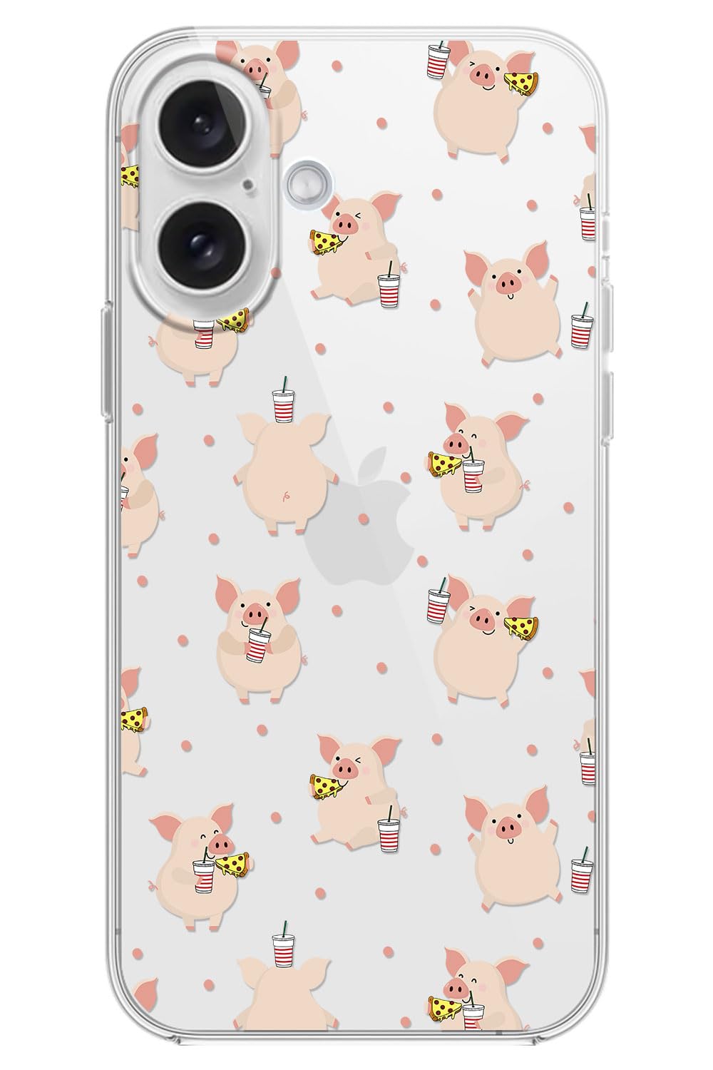 Blingy's for iPhone 17e Case/iPhone 16e Case, Fun Dog Style with Paw Print Pattern Cute Cartoon Animal Design Transparent Soft TPU Protective Clear Case 6.1 inch (Dogs w/Prints)