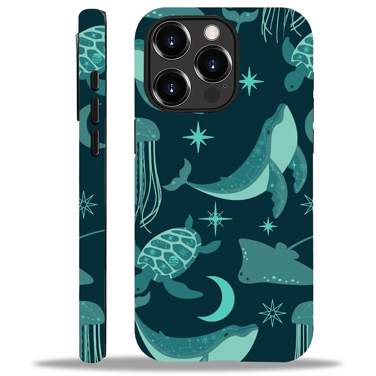 Case for iPhone 16 Pro Max,Aesthetic Frog Pond Splice Exquisitely Pattern Double Protective Phone Cover Cases Soft Silicone for iPhone 16 Pro Max