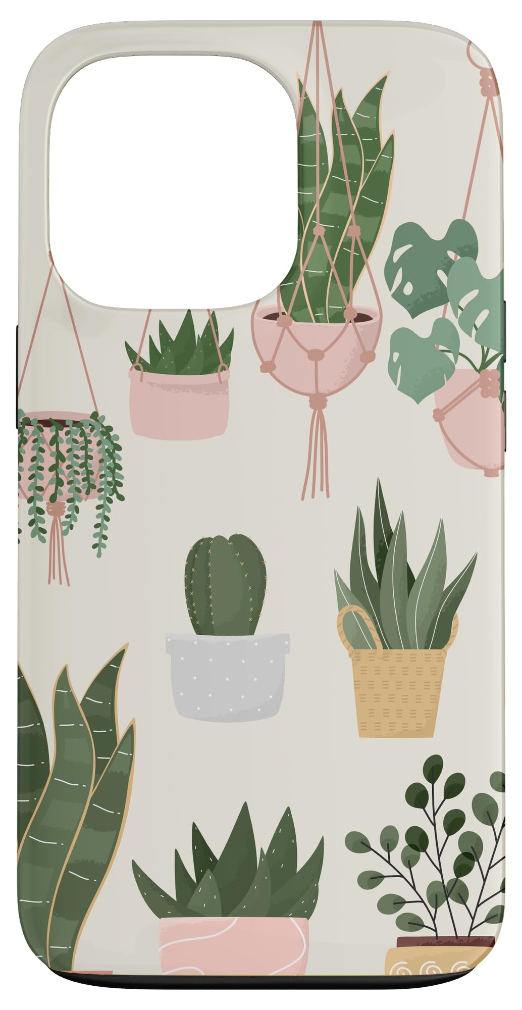 Boho Indoor and Outdoor Plant Illustrations Nature Art Phone Case for iPhone 15 Pro Max