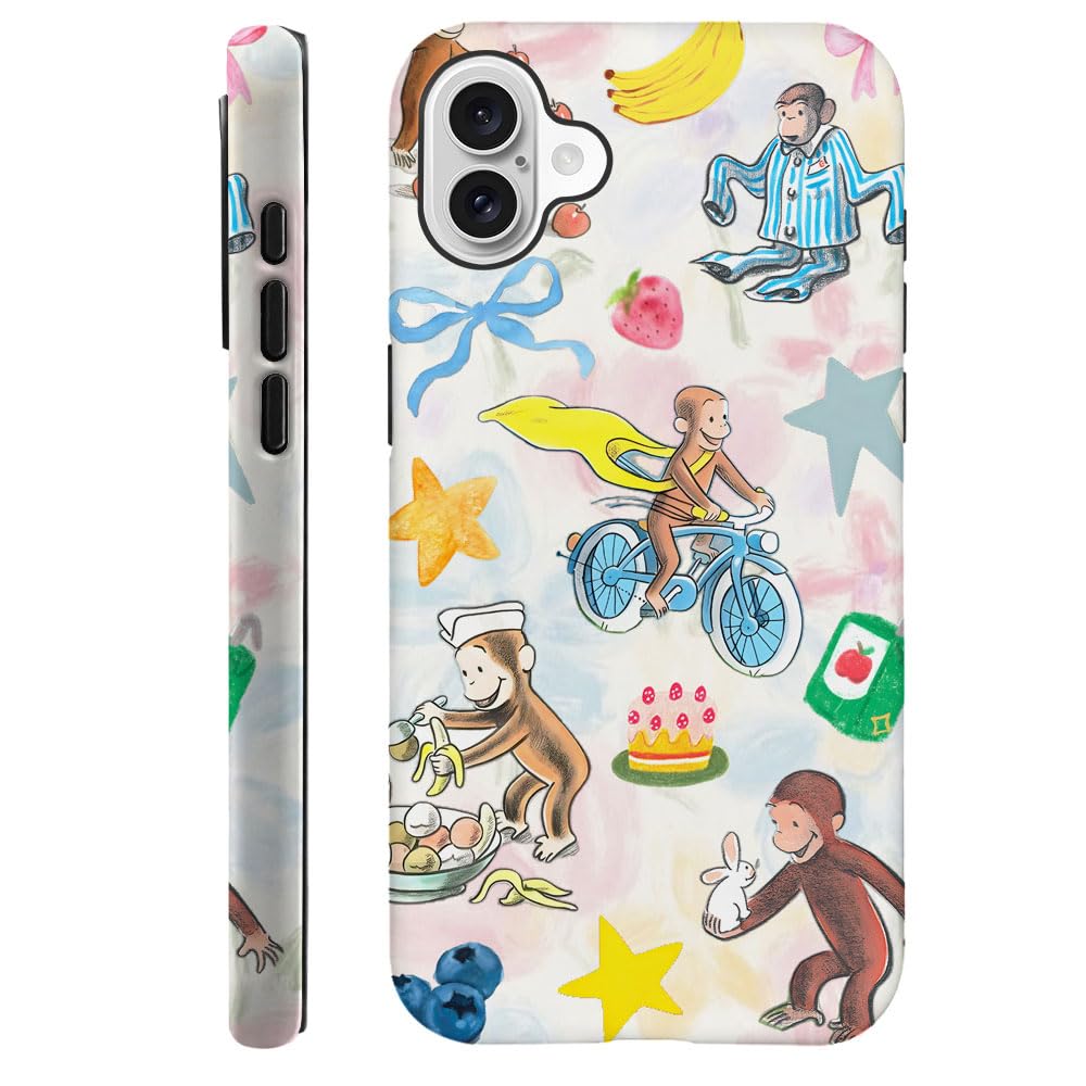 Case for iPhone 17 - [Drop Protection Phone Cover] - Hybrid Case for Girl Women - Funny Monkey Stripes 01