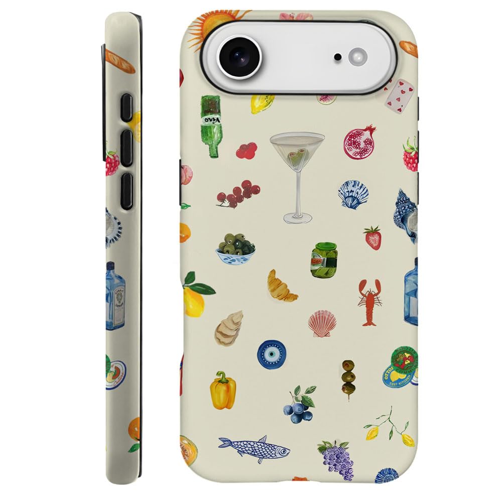 Case Compatible with iPhone 17 Pro,Fall Prevention Hybrid 2-Layer Hard Shell Phone Cover for Girls Boys,Collage European Disco