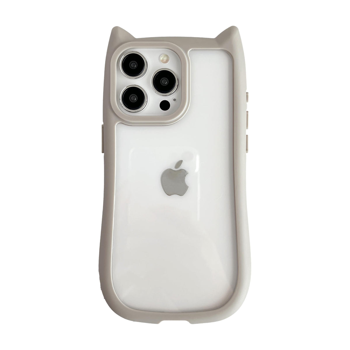FLIRACON Cute Cat Ears Clear Phone Case Compatible with iPhone Case (Black,for iPhone 14)