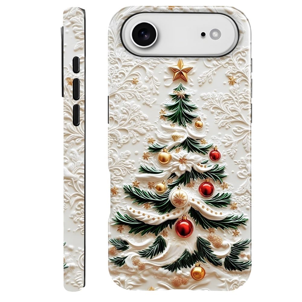 DAIZAG Case Compatible with iPhone 17,Glossy Durable Shock Protection Cover for Girl Women,Christmas Tree Snowflake Pattern