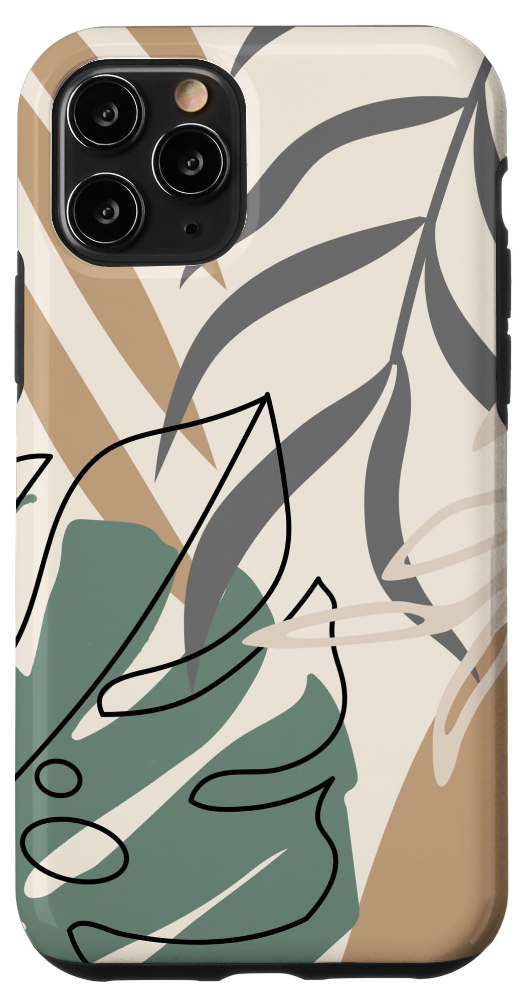 Tropical Botanical Beige Brown Exotic Minimalist Abstract Case for iPhone 15