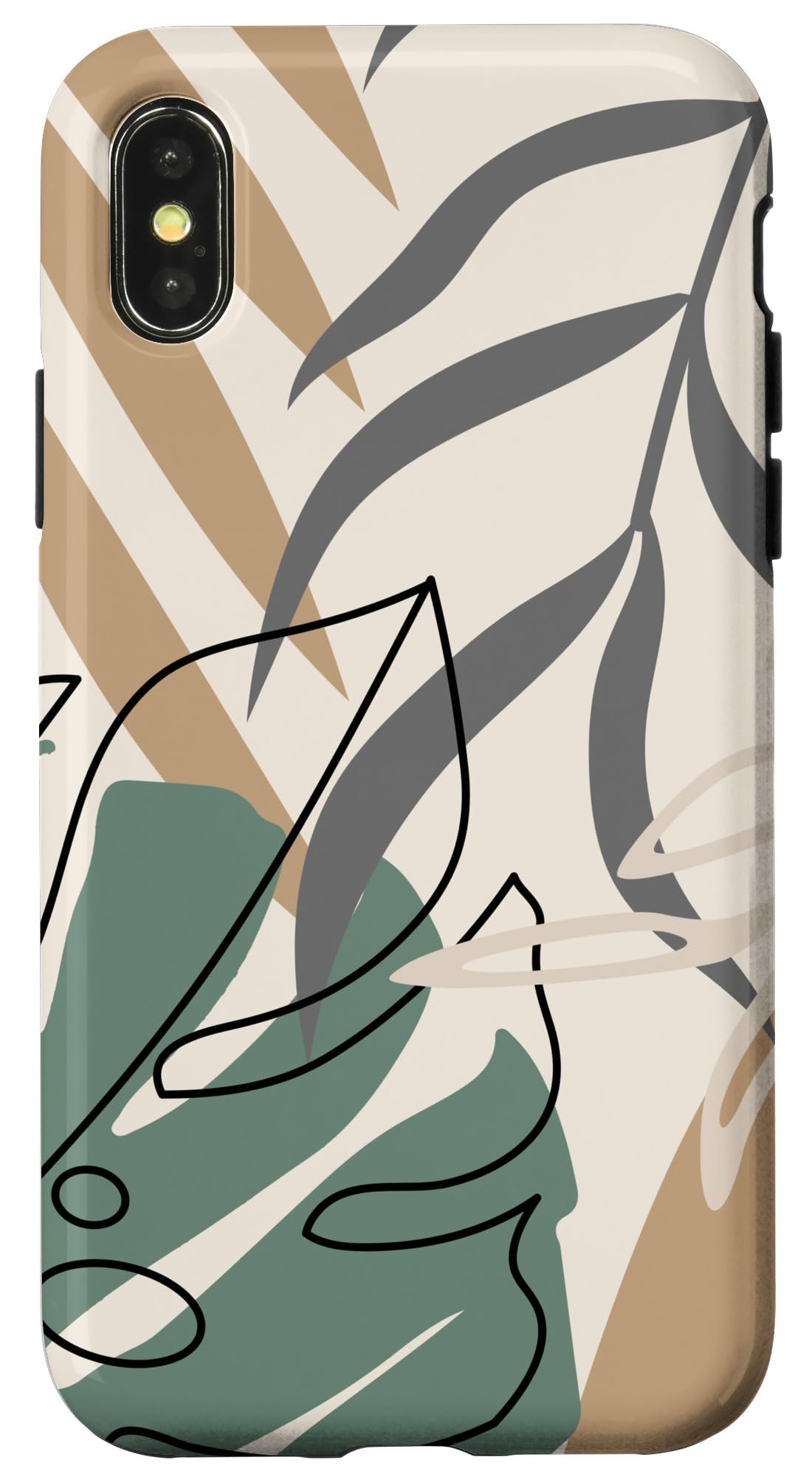 Tropical Botanical Beige Brown Exotic Minimalist Abstract Case for iPhone 15