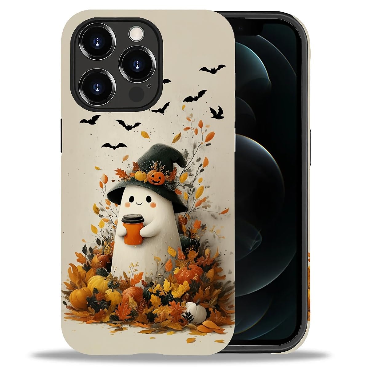 Case for iPhone 17,Drop Protection Hybrid 2-Layer Hard Phone Cover-Vintage Christmas Stamps Collage