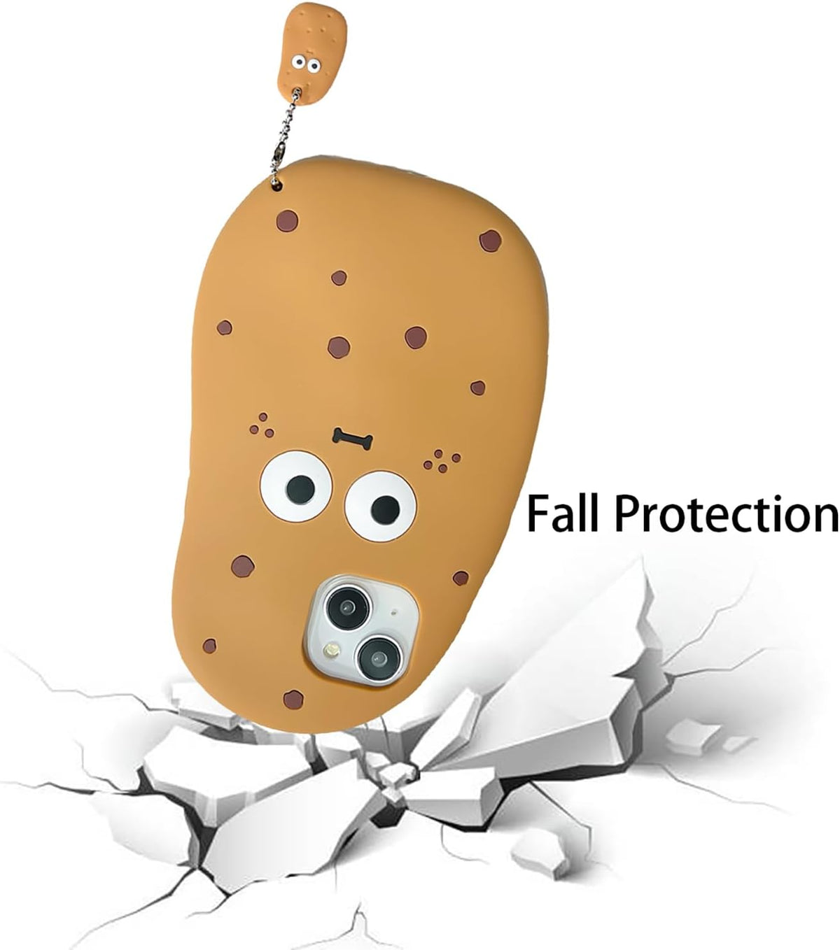 3D Potato Case for iPhone 16 6.1",Cartoon Cute Kawaii Lovely Character Potato Man with Pendant Shape Kids Teens Girls Women Soft Silicone Case for iPhone 16 6.1 inch 2024