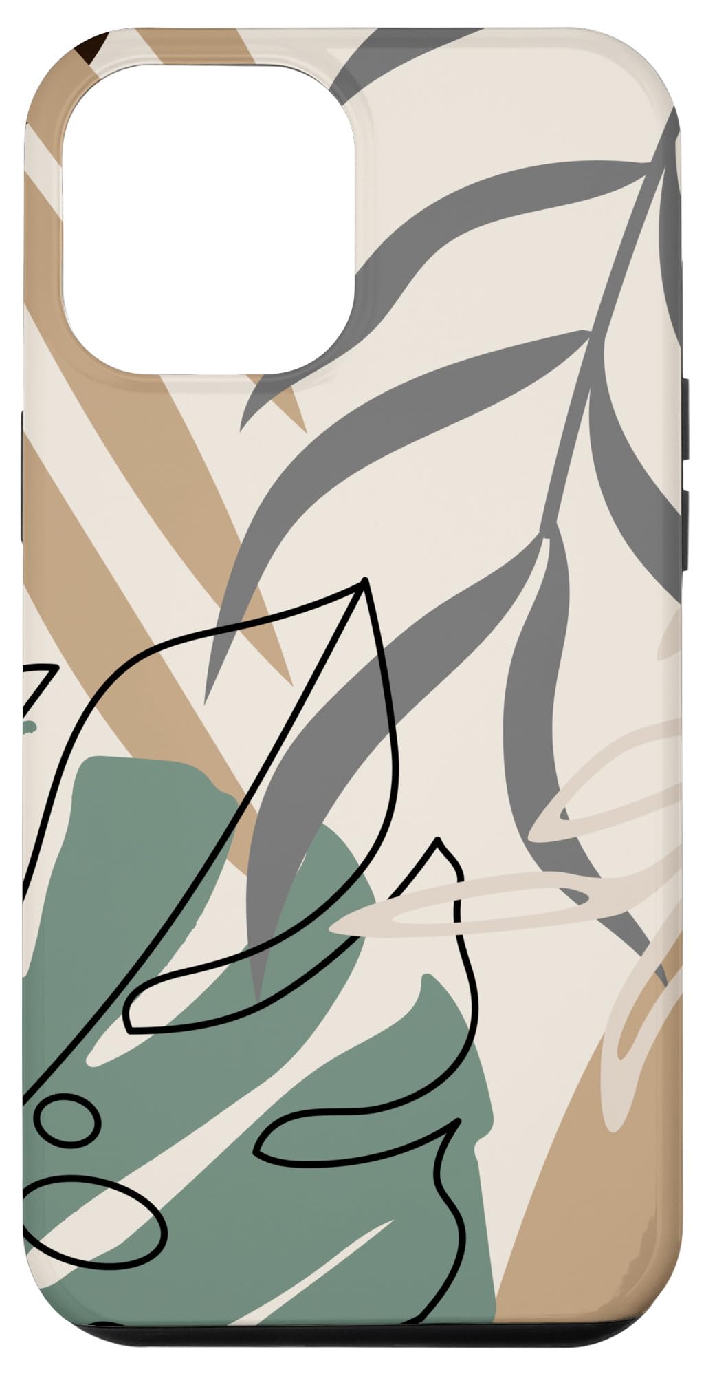 Tropical Botanical Beige Brown Exotic Minimalist Abstract Case for iPhone 15