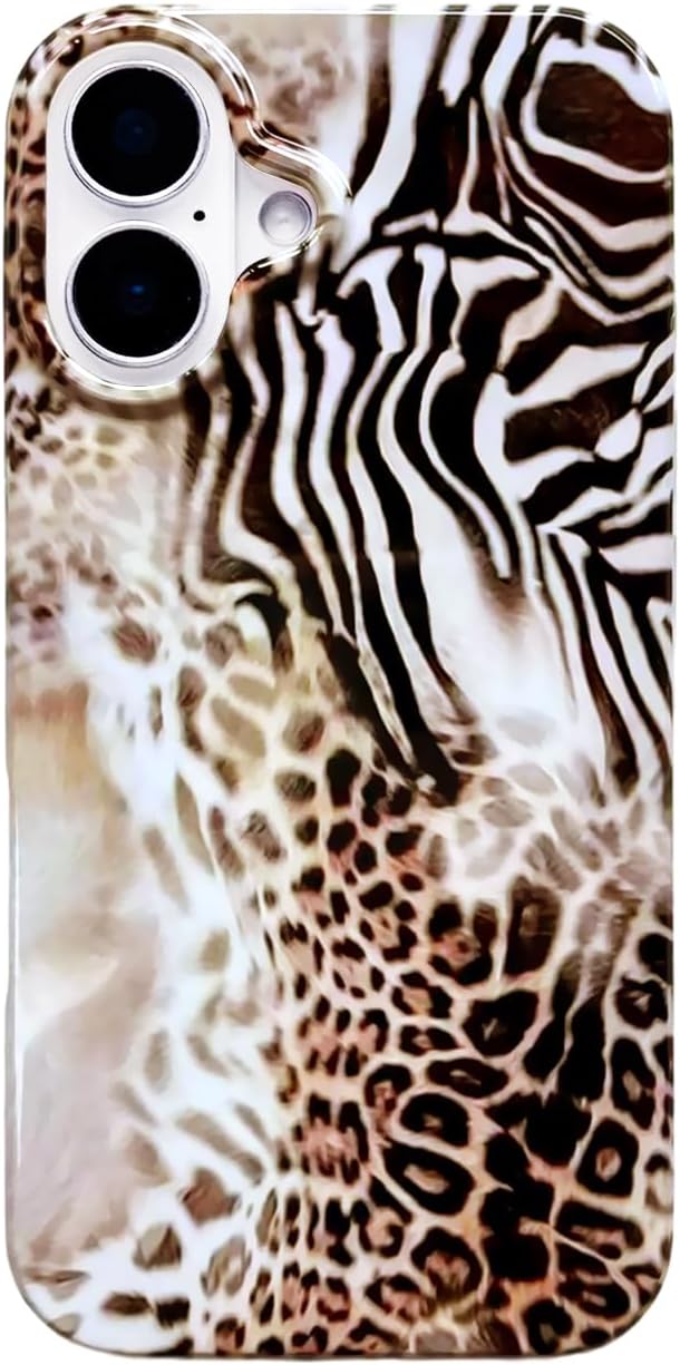 Aesthetic Y2K Cheetah Phone Case for iPhone 17 6.3in,Cute Animal Leopard Zebra Tiger Print Retro Cool Girl Trendy Vintage Protective Cover - Animal Print