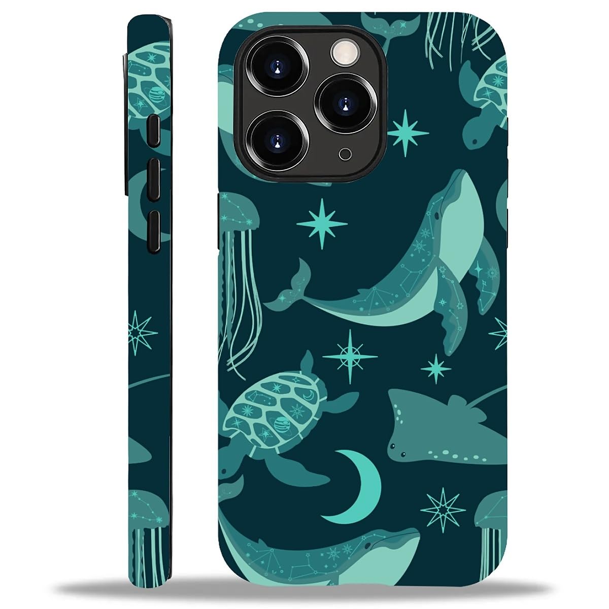 Case for iPhone 16 Pro Max,Aesthetic Frog Pond Splice Exquisitely Pattern Double Protective Phone Cover Cases Soft Silicone for iPhone 16 Pro Max