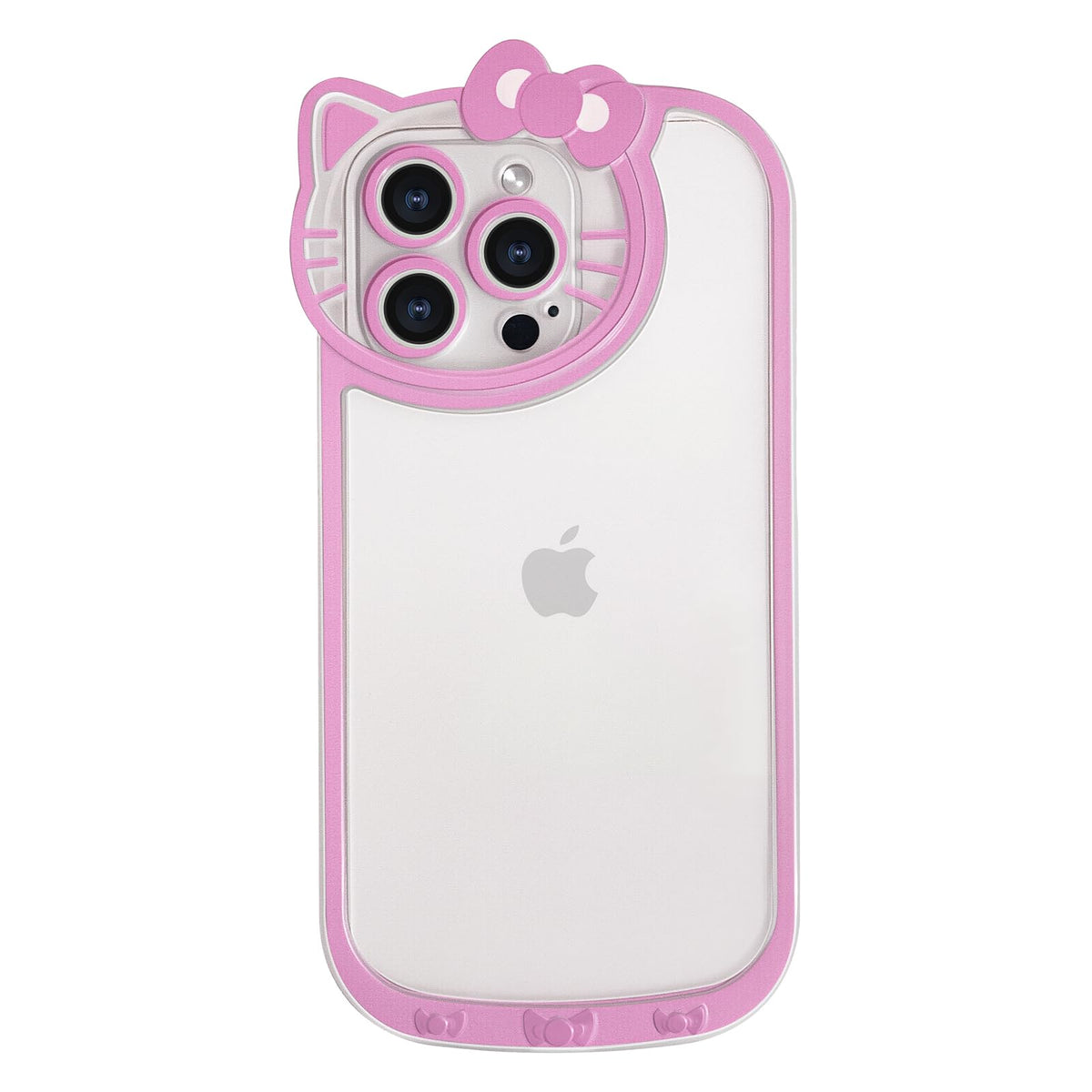 Compatible with iPhone 17 Pro Max Clear Case, Cute Cat Case for Women Girls Kids Cartoon Design Case Cover Shell Slim Soft Protective Case with Camera Lens for iPhone 17 Pro Max, Pink