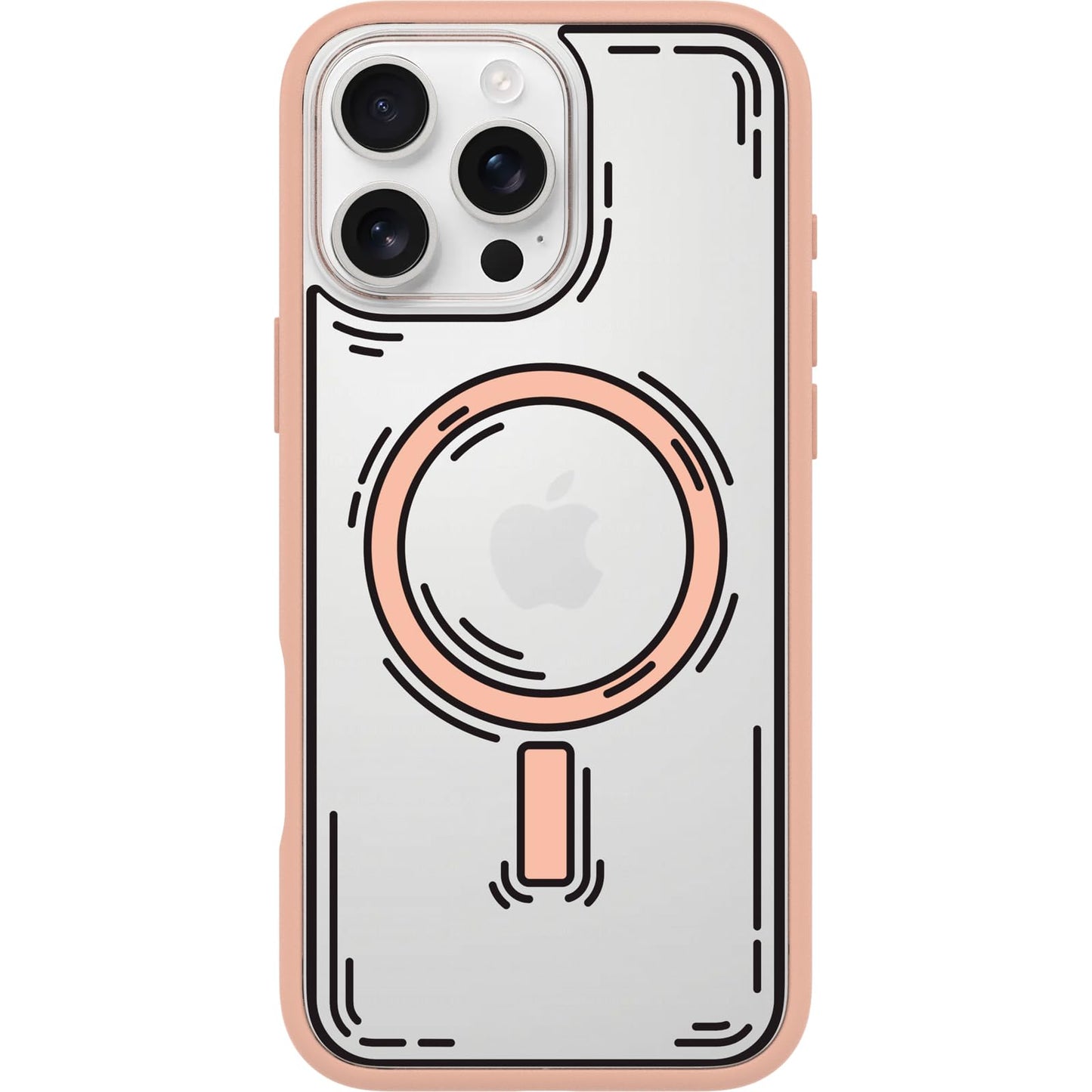 OtterBox iPhone 16 Pro Symmetry Series Clear Case - Pink Leopard Print | Snaps to MagSafe, Ultra-Sleek, Raised Edges Protect Camera & Screen, Ultra-Thin, Sleek iPhone Case