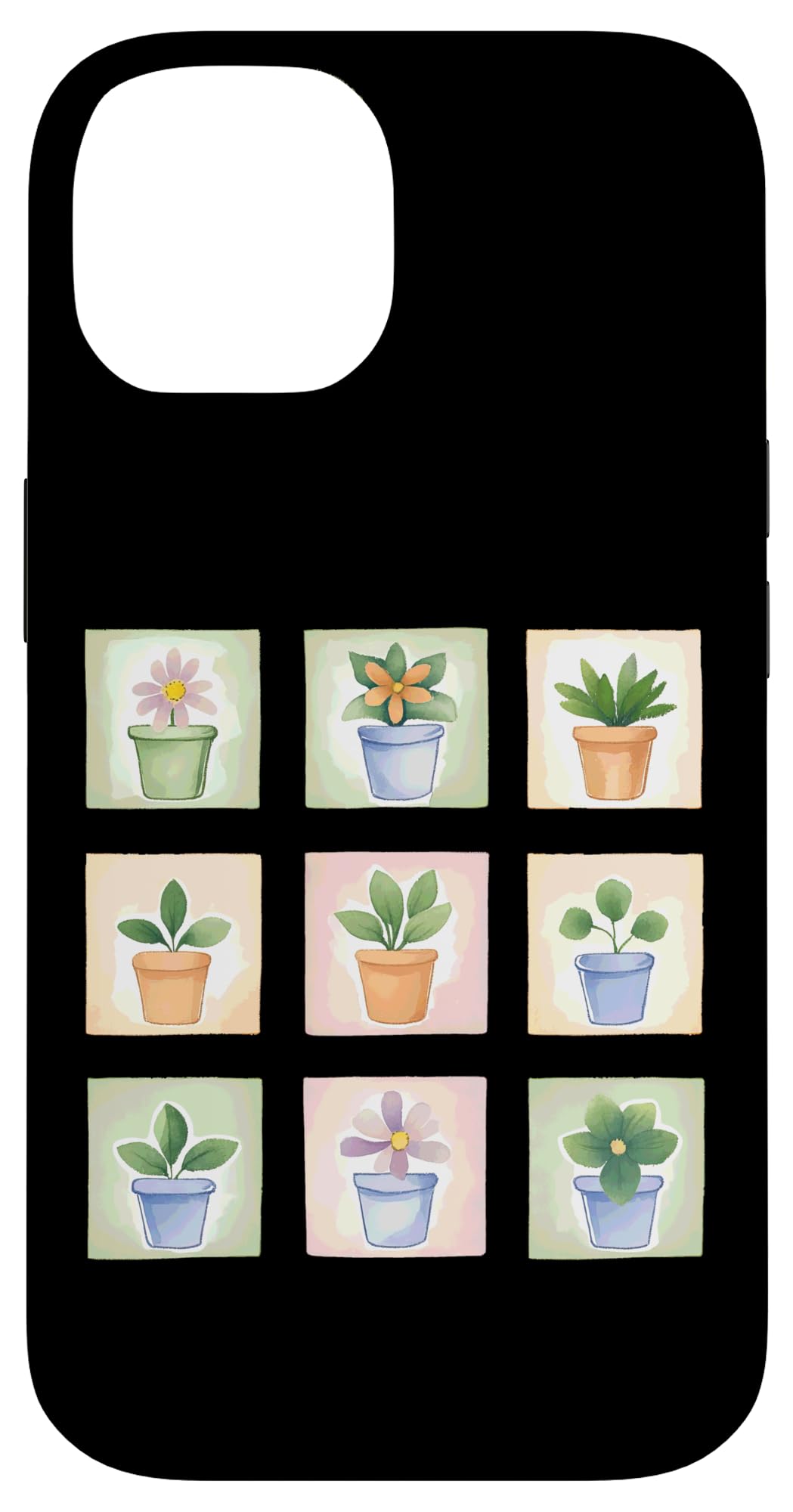Potted Plant Flower Grid Nature Home Decor Case for iPhone 16