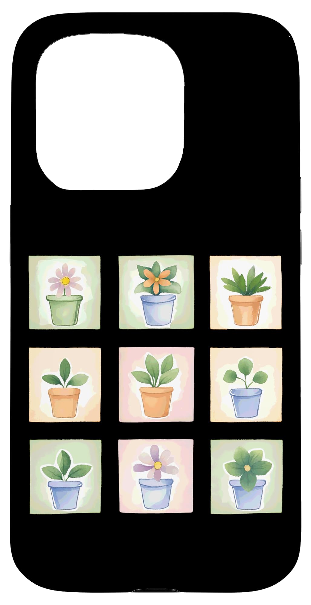 Potted Plant Flower Grid Nature Home Decor Case for iPhone 16