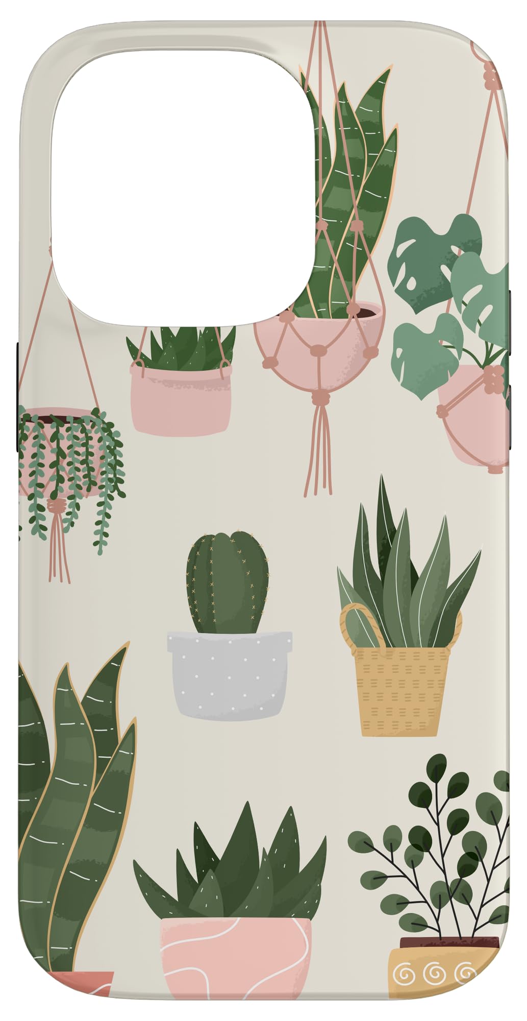 Boho Indoor and Outdoor Plant Illustrations Nature Art Phone Case for iPhone 15 Pro Max