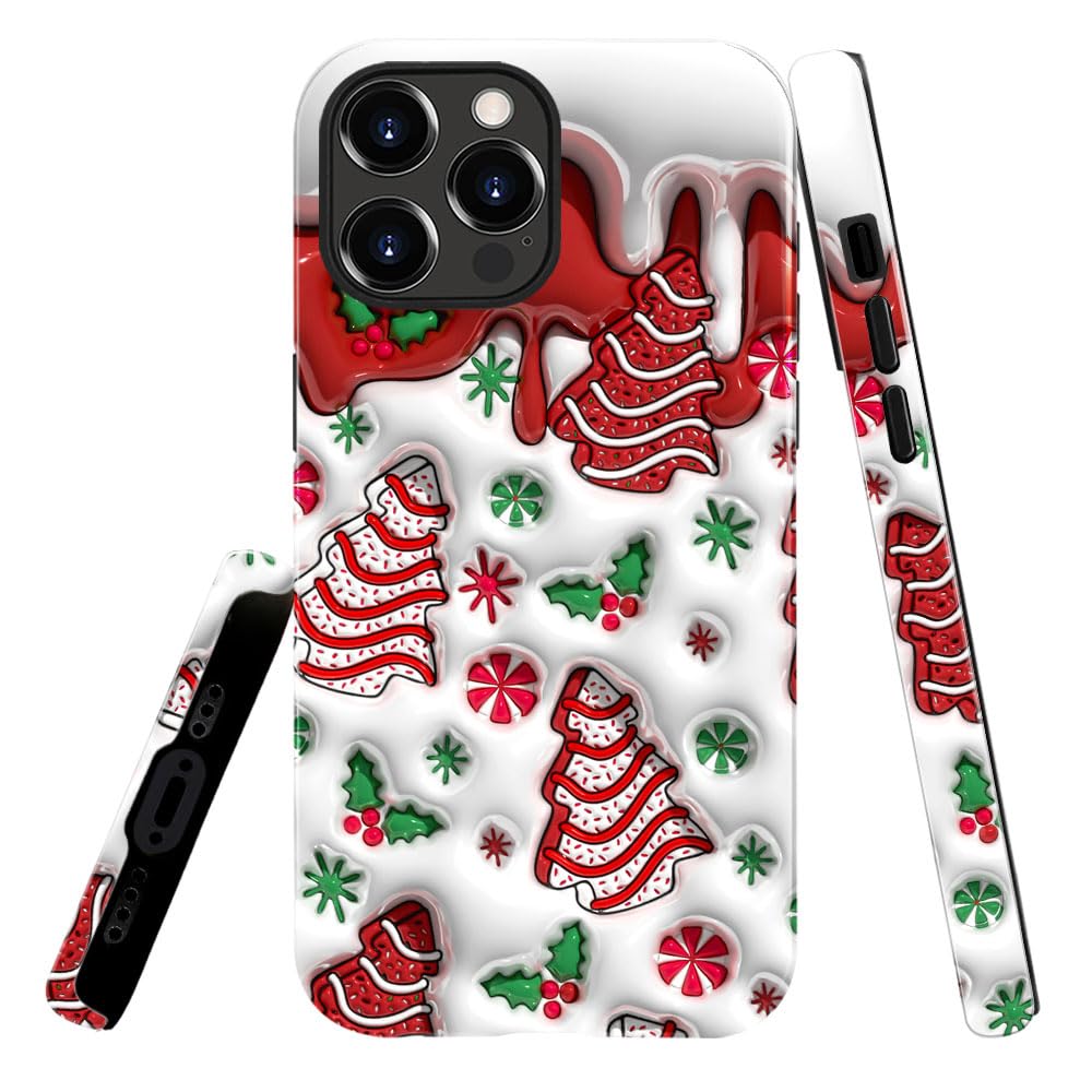 Case for iPhone 14,Christmas 3D Winter Phone Case Slim Silicone Shockproof Cover for Girls Women（Glossy & Durable）