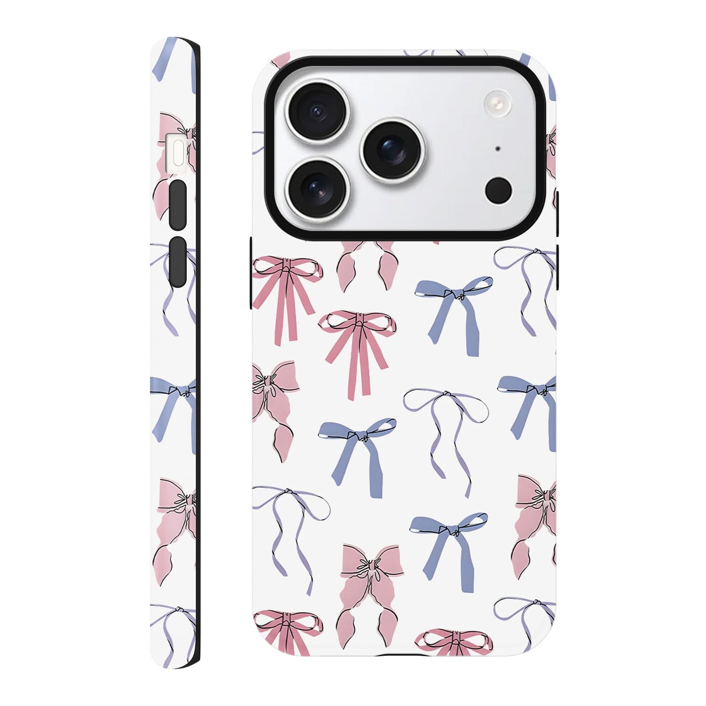 Cute Christmas Bow Phone Case for iPhone 12/12 Pro Case 6.1", Red Green Aesthetic Coquette Preppy Ribbon Bowknot Pattern Design Cover Shockproof Soft TPU Hard PC Protection Girls Women Funda