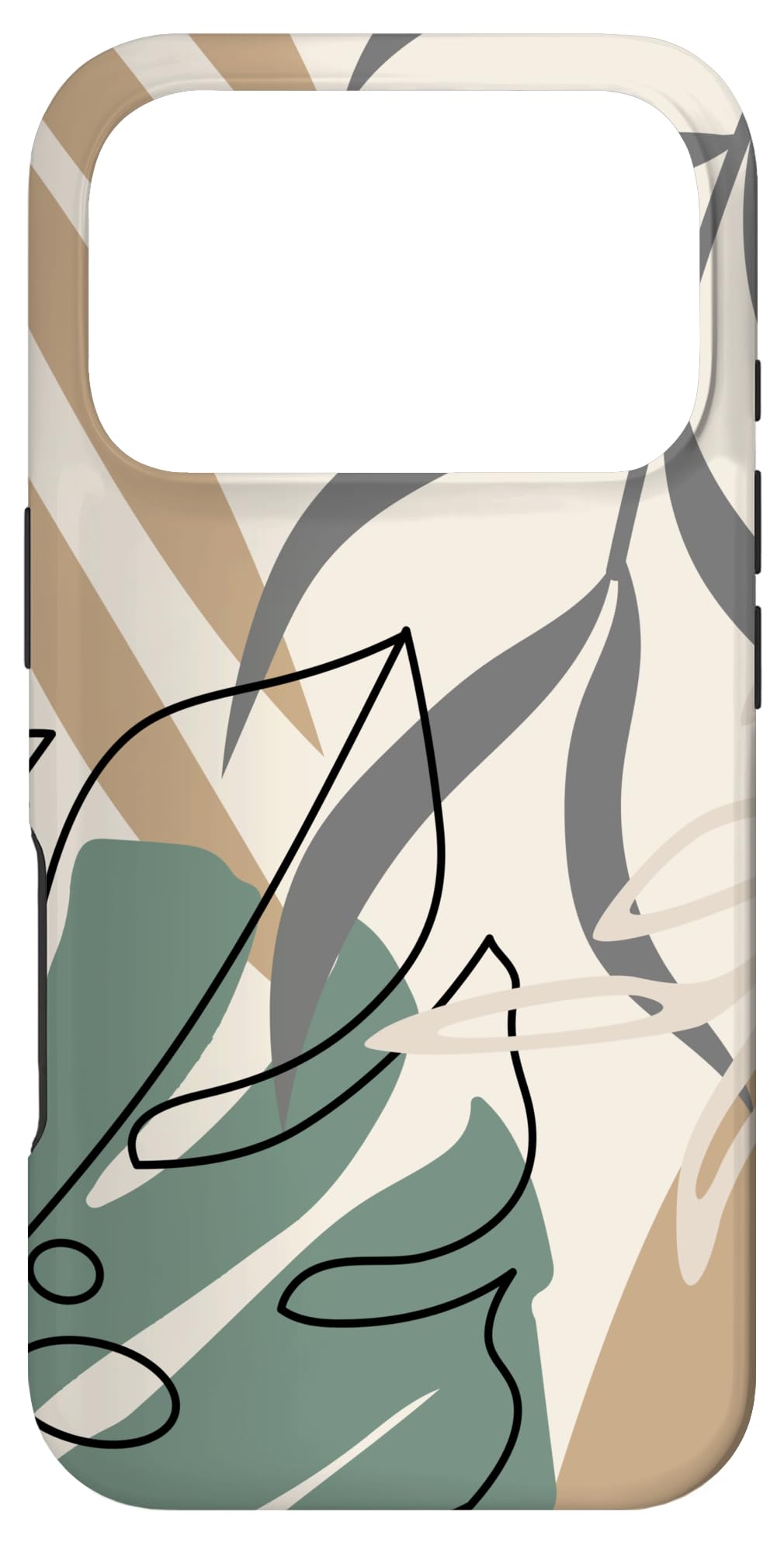 Tropical Botanical Beige Brown Exotic Minimalist Abstract Case for iPhone 15