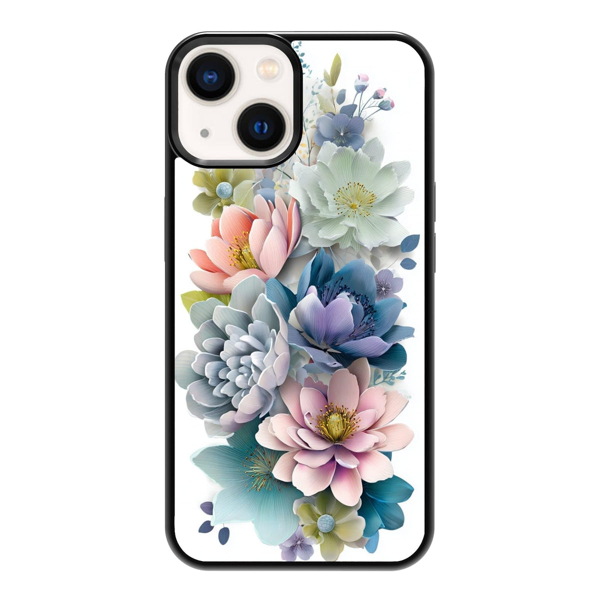 Elegant Forest Green Botanical Leaf and Plant Illustration Phone Case, Shockproof Protective Cover for iPhone 11 12 13 14 15 16 17 Pro Max Plus Mini XR 7 8 SE
