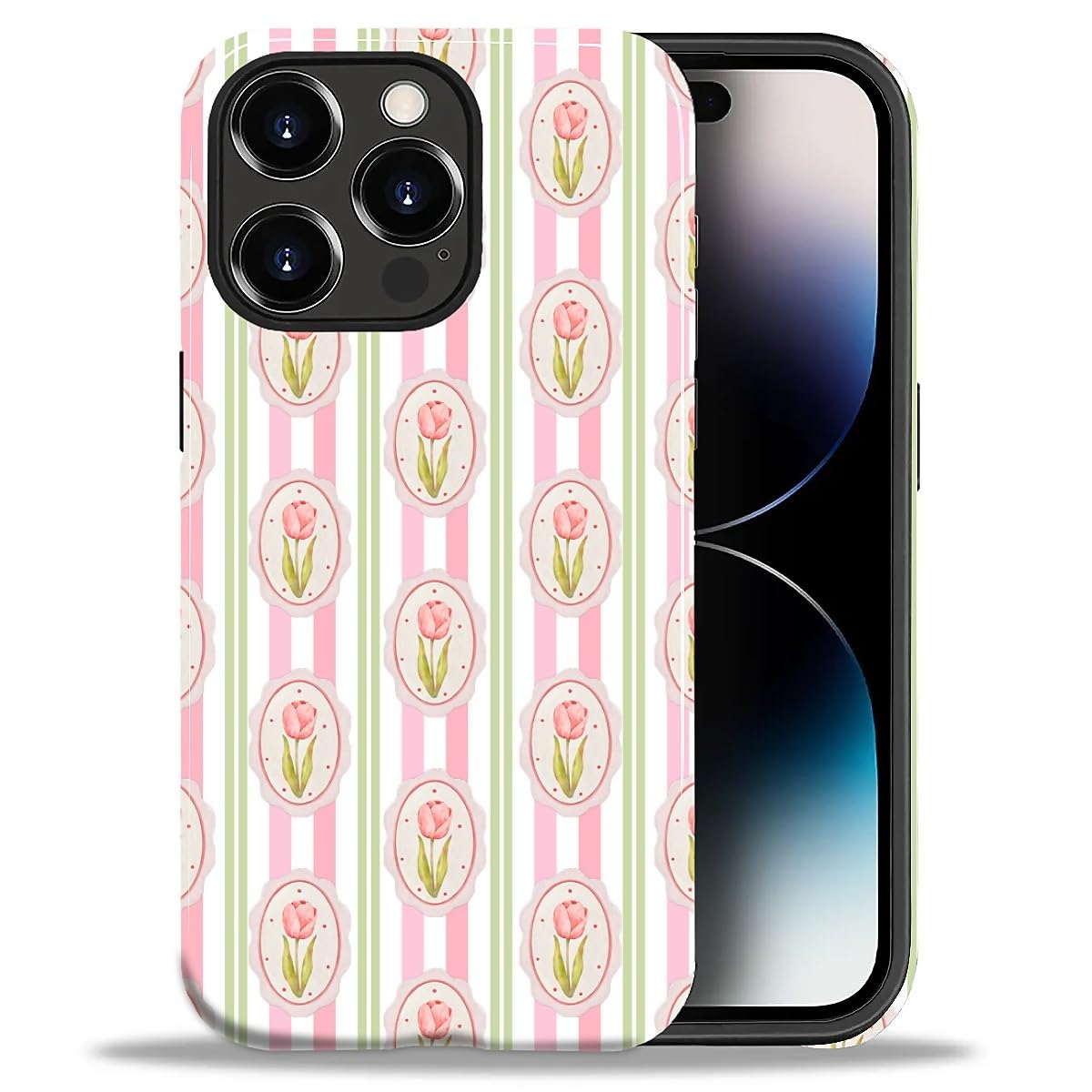 DAIZAG Case for iPhone 13 iPhone 14, Christmas Coffee Snowflake Cane Full-Body Design Hybrid Dual Protection Soft TPU + Hard PC, Shockproof Scratch-Resistant Protective Cover Phone Case for Men Women