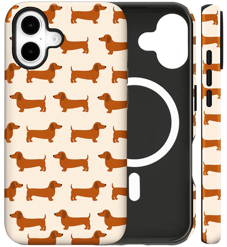 Magnetic for iPhone 13/14 Case Cute Cat Phone Case, Apricot | Shockproof Slim TPU and Hard PC Protective Phone Cover Compatible with MagSafe Designed for Women Girls Gift