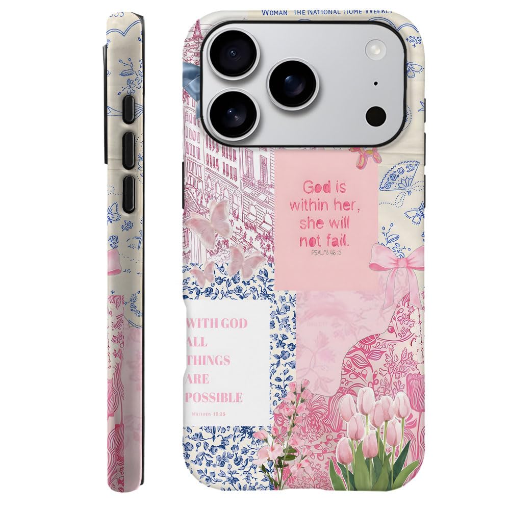 Compatible with iPhone 15 Pro,Durable & Shockproof Phone Case Cover Design - Christmas Retro Doodle
