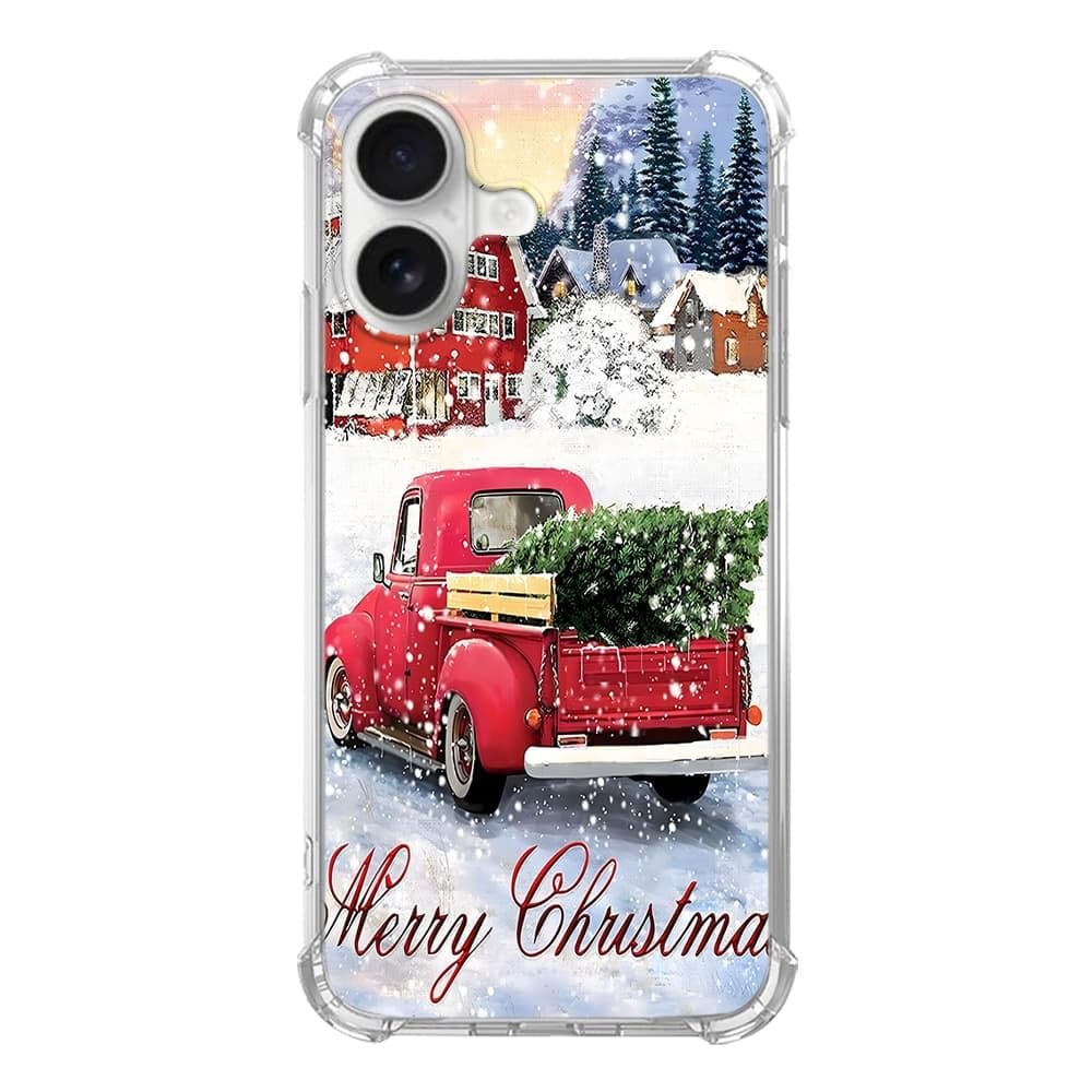 Pink Christmas Pattern Case for iPhone 16, Cute Reindeer, Trendy Cool Soft TPU Bumper Cover Case for iPhone 16