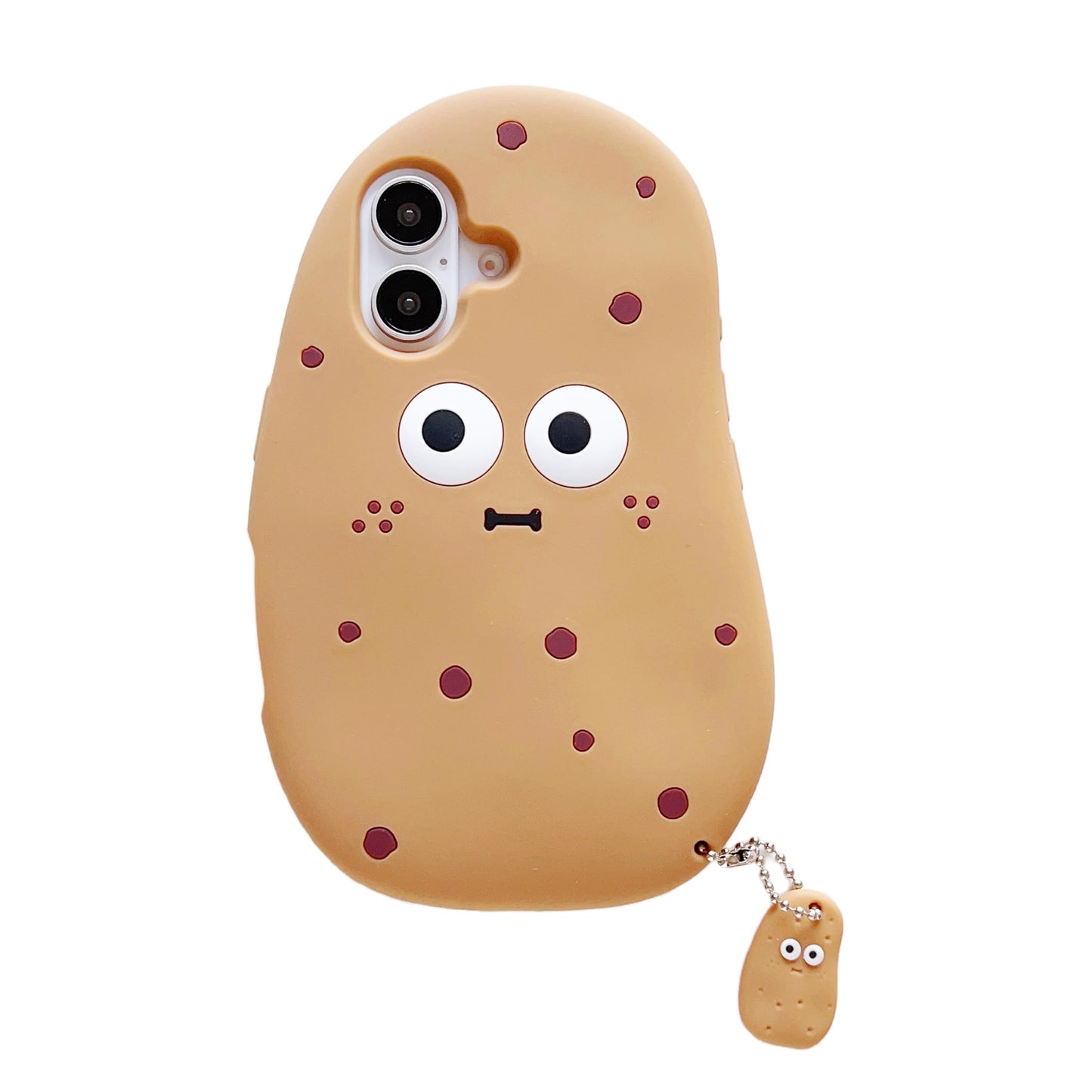 3D Potato Case for iPhone 16 6.1",Cartoon Cute Kawaii Lovely Character Potato Man with Pendant Shape Kids Teens Girls Women Soft Silicone Case for iPhone 16 6.1 inch 2024