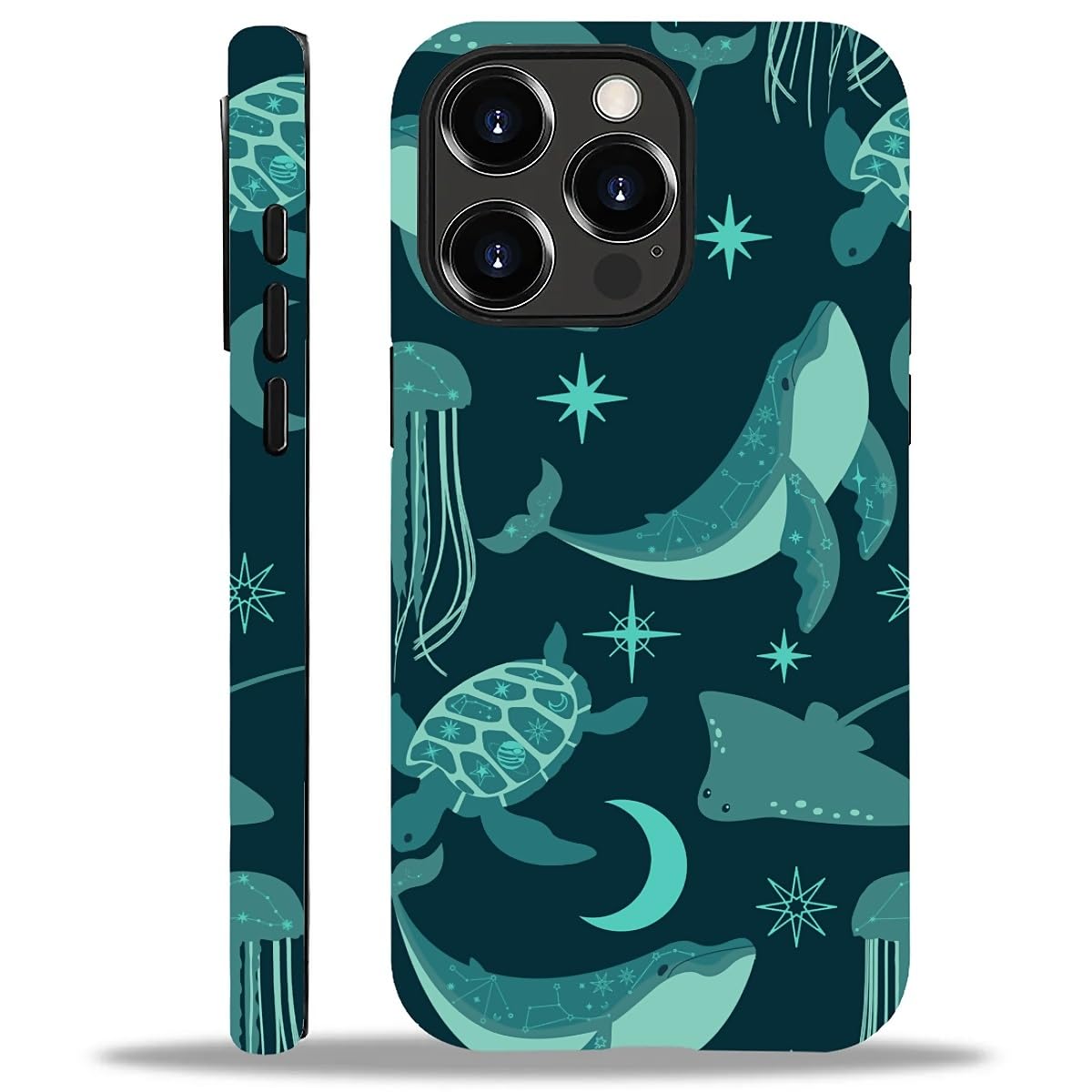 Case for iPhone 16 Pro Max,Aesthetic Frog Pond Splice Exquisitely Pattern Double Protective Phone Cover Cases Soft Silicone for iPhone 16 Pro Max