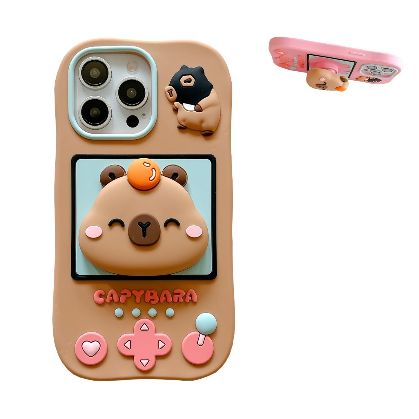 Funny 3D Silicone Case for iPhone 17 Pro Max,Cute Cartoon Black Mask Kawaii Phone Case for Women Girls Soft Rubber Bumper Cool Fun Cover for iPhone 17 Pro Max