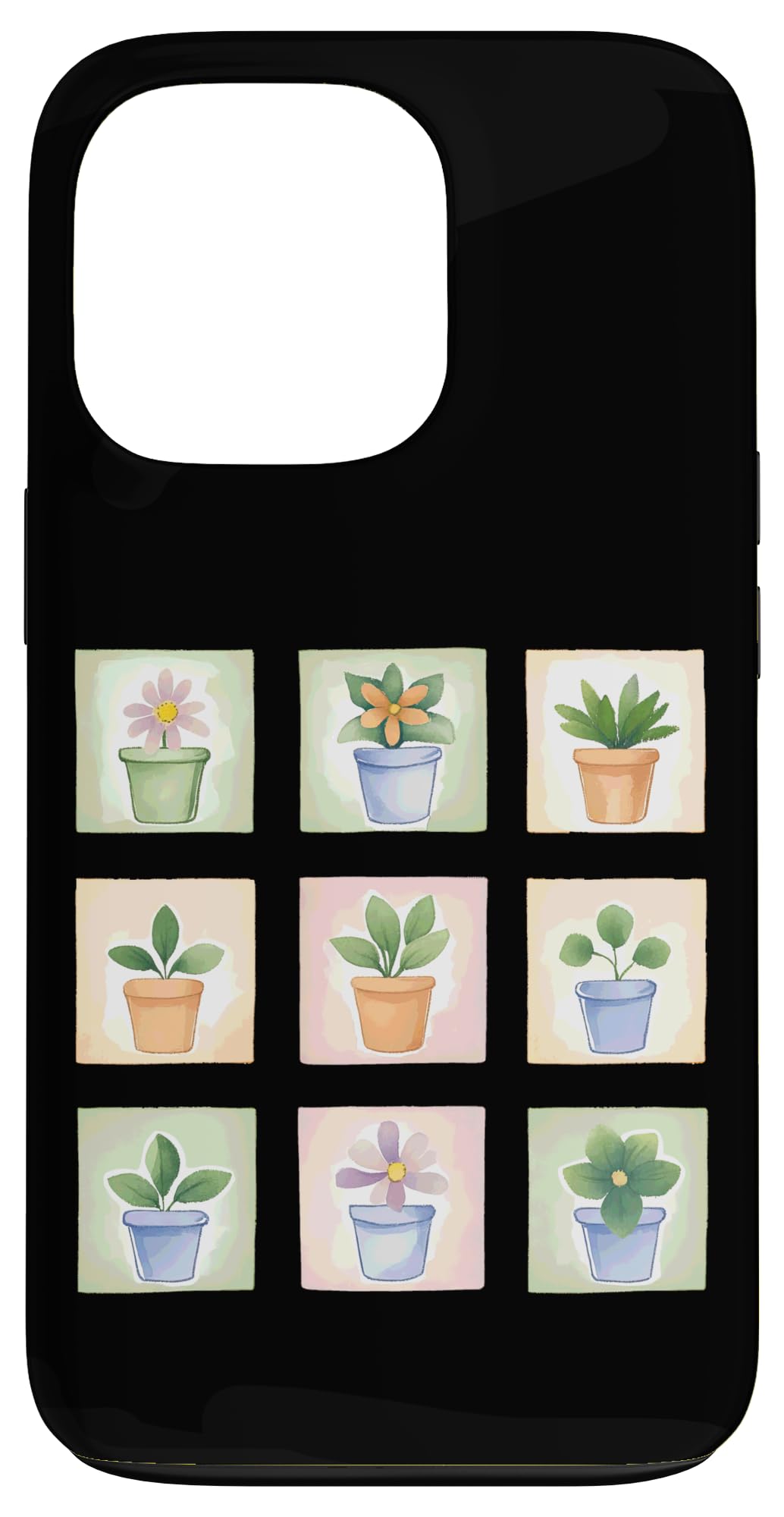 Potted Plant Flower Grid Nature Home Decor Case for iPhone 16