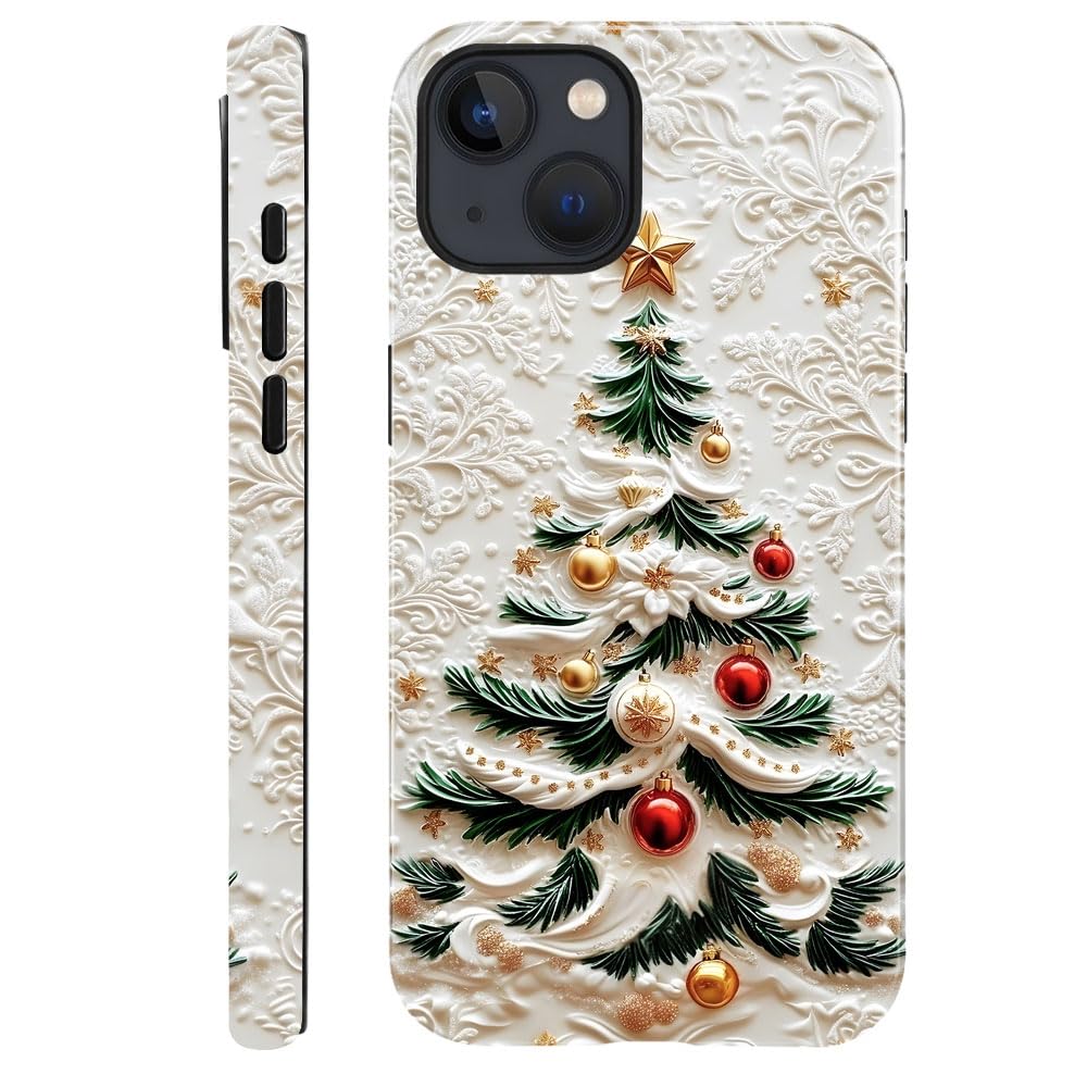 DAIZAG Case Compatible with iPhone 17,Glossy Durable Shock Protection Cover for Girl Women,Christmas Tree Snowflake Pattern