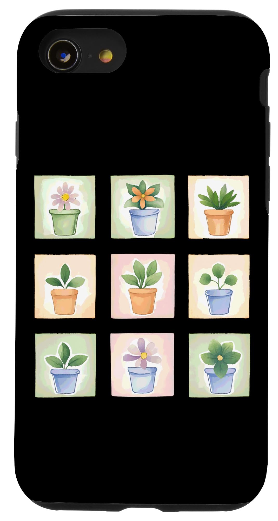 Potted Plant Flower Grid Nature Home Decor Case for iPhone 16