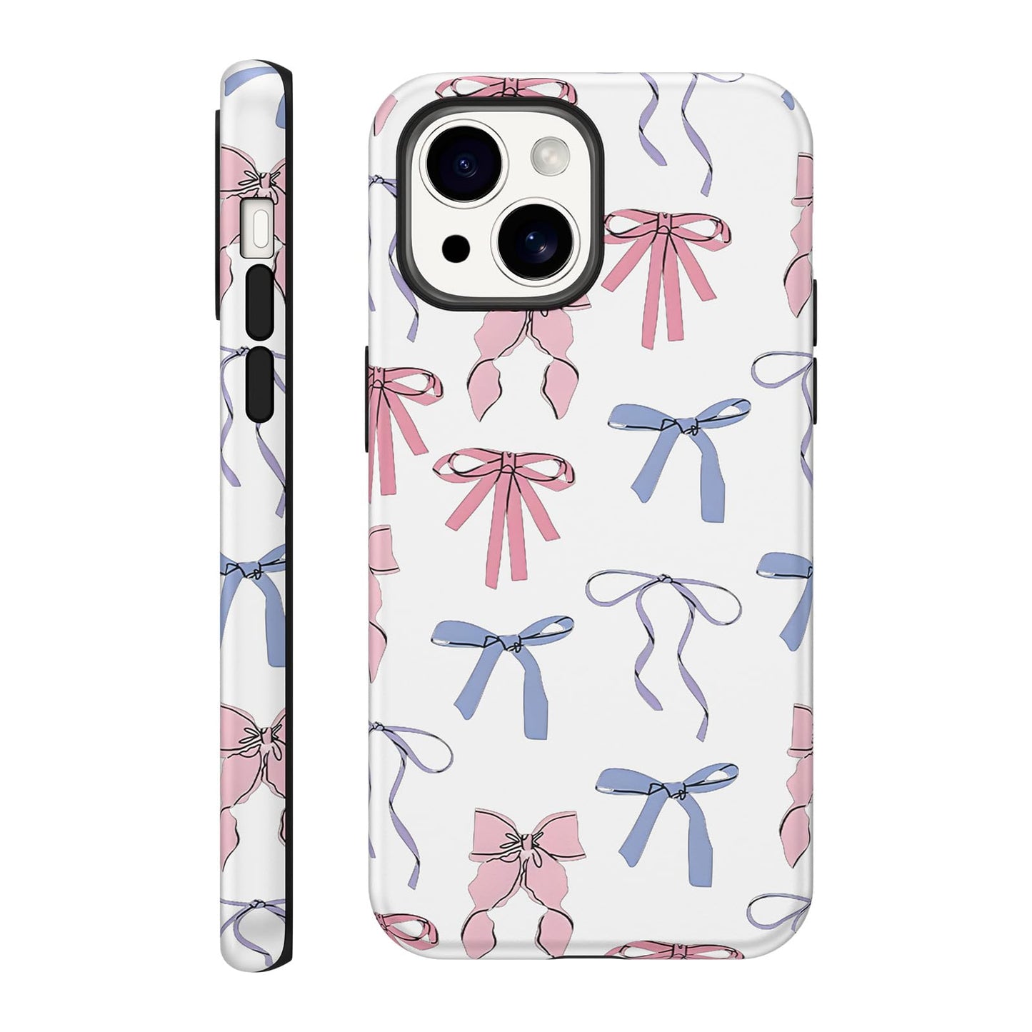 Cute Christmas Bow Phone Case for iPhone 12/12 Pro Case 6.1", Red Green Aesthetic Coquette Preppy Ribbon Bowknot Pattern Design Cover Shockproof Soft TPU Hard PC Protection Girls Women Funda