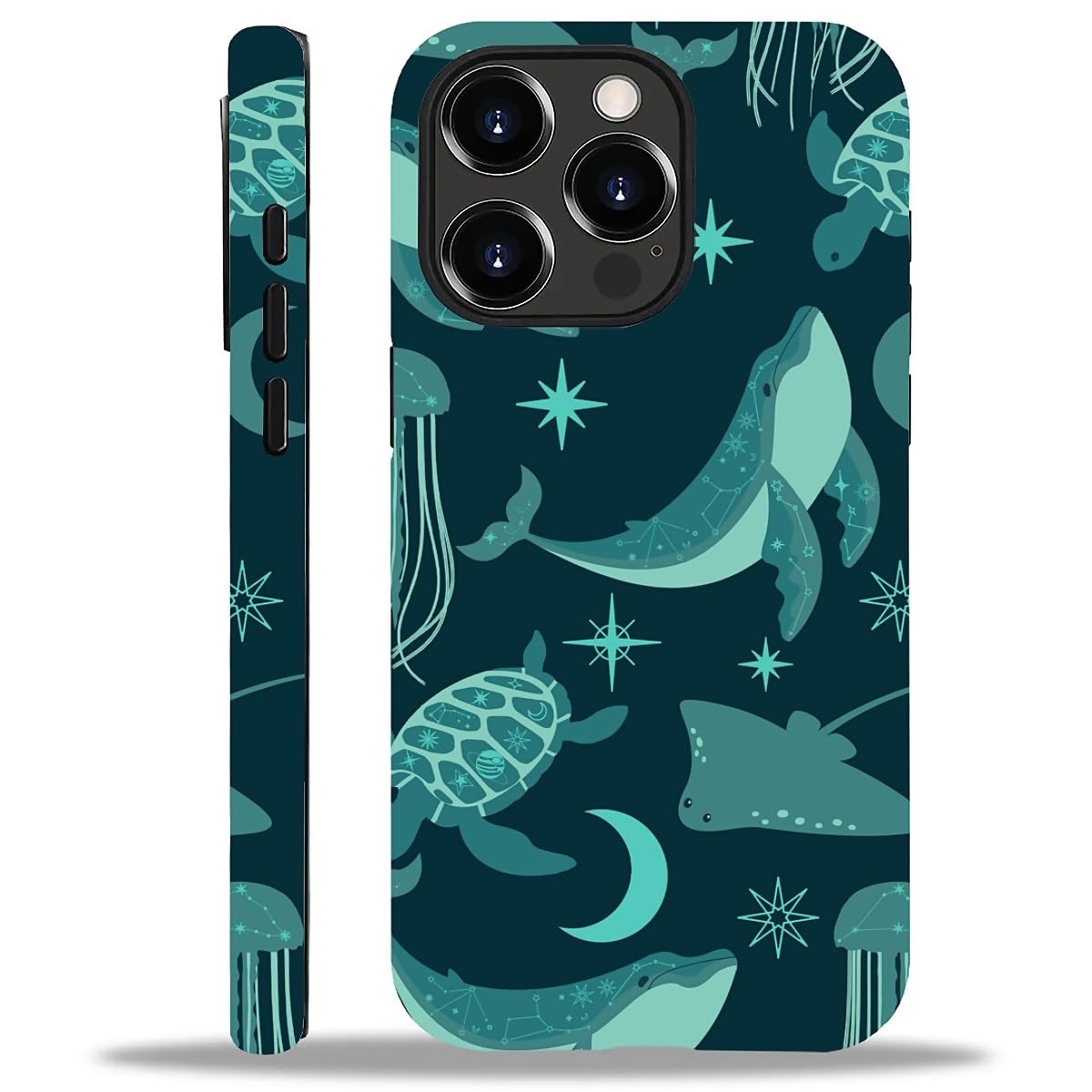 Case for iPhone 16 Pro Max,Aesthetic Frog Pond Splice Exquisitely Pattern Double Protective Phone Cover Cases Soft Silicone for iPhone 16 Pro Max