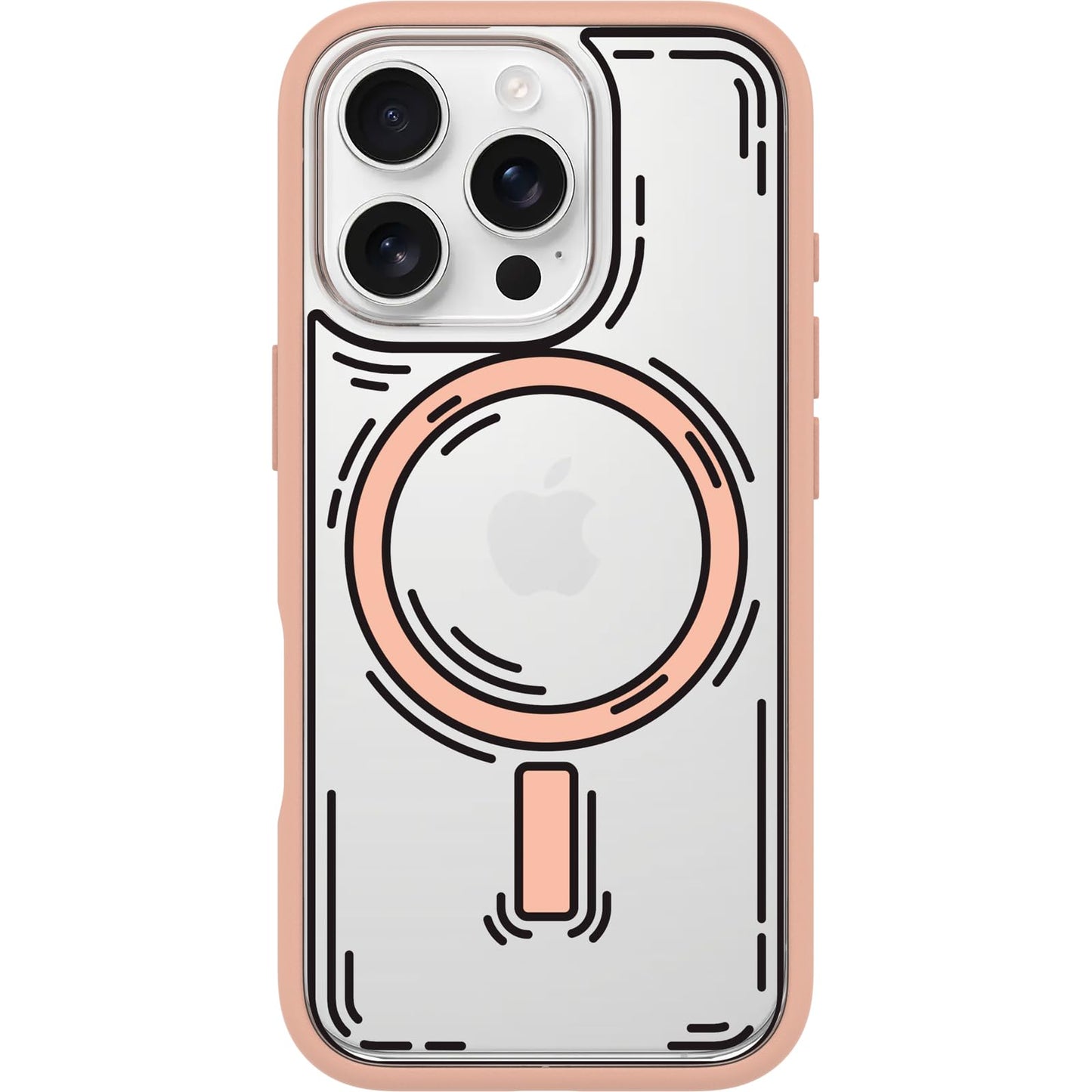 OtterBox iPhone 16 Pro Symmetry Series Clear Case - Pink Leopard Print | Snaps to MagSafe, Ultra-Sleek, Raised Edges Protect Camera & Screen, Ultra-Thin, Sleek iPhone Case