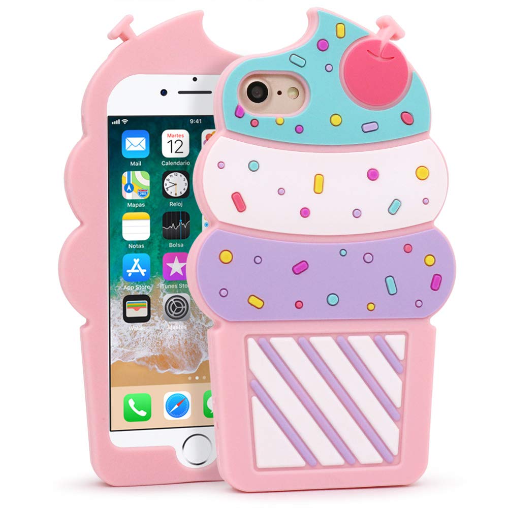 Cute iPhone SE 2020/ SE 2022 Case, Black Cat iPhone 6/ 6s/ 7/8 Case, Funny Kawaii Big Eye Kitty 3D Cartoon Animal Soft Silicone Full Protection Cover for Girls Women
