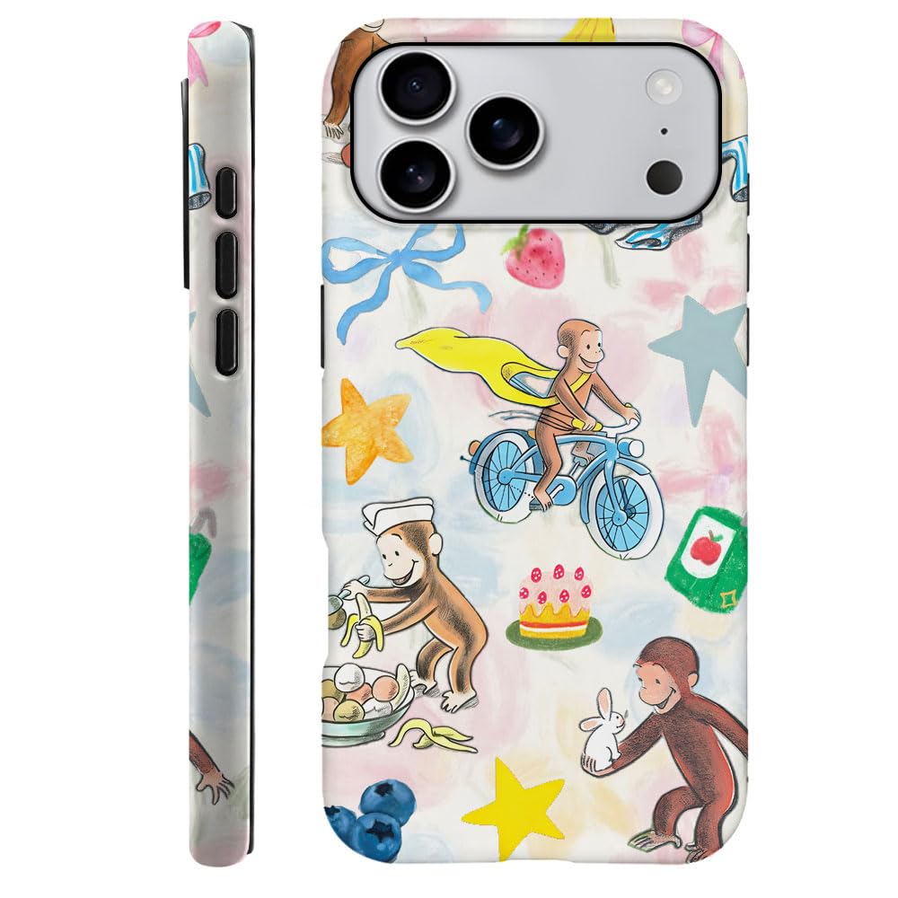 Case for iPhone 17 - [Drop Protection Phone Cover] - Hybrid Case for Girl Women - Funny Monkey Stripes 01