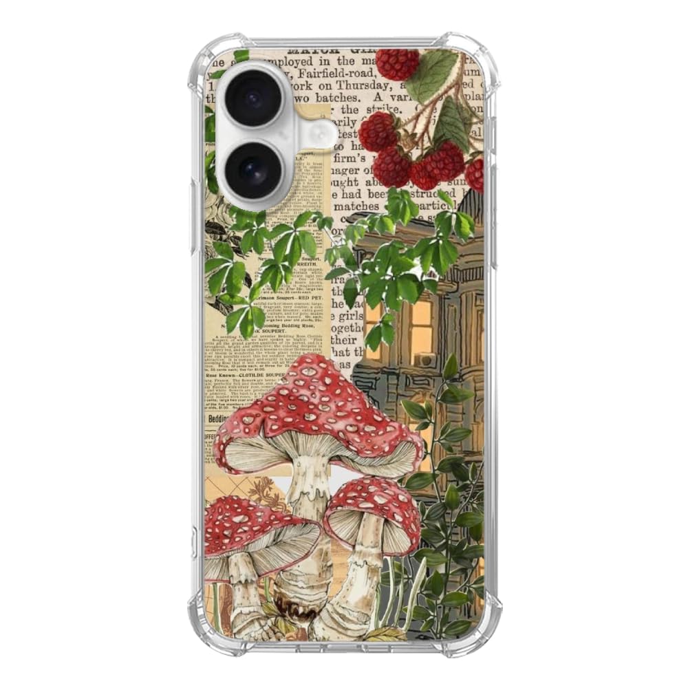 Aesthetic Christmas Collage Phone Case for iPhone 16, Christmas Wreath Gingerbread Phone Case for iPhone 16