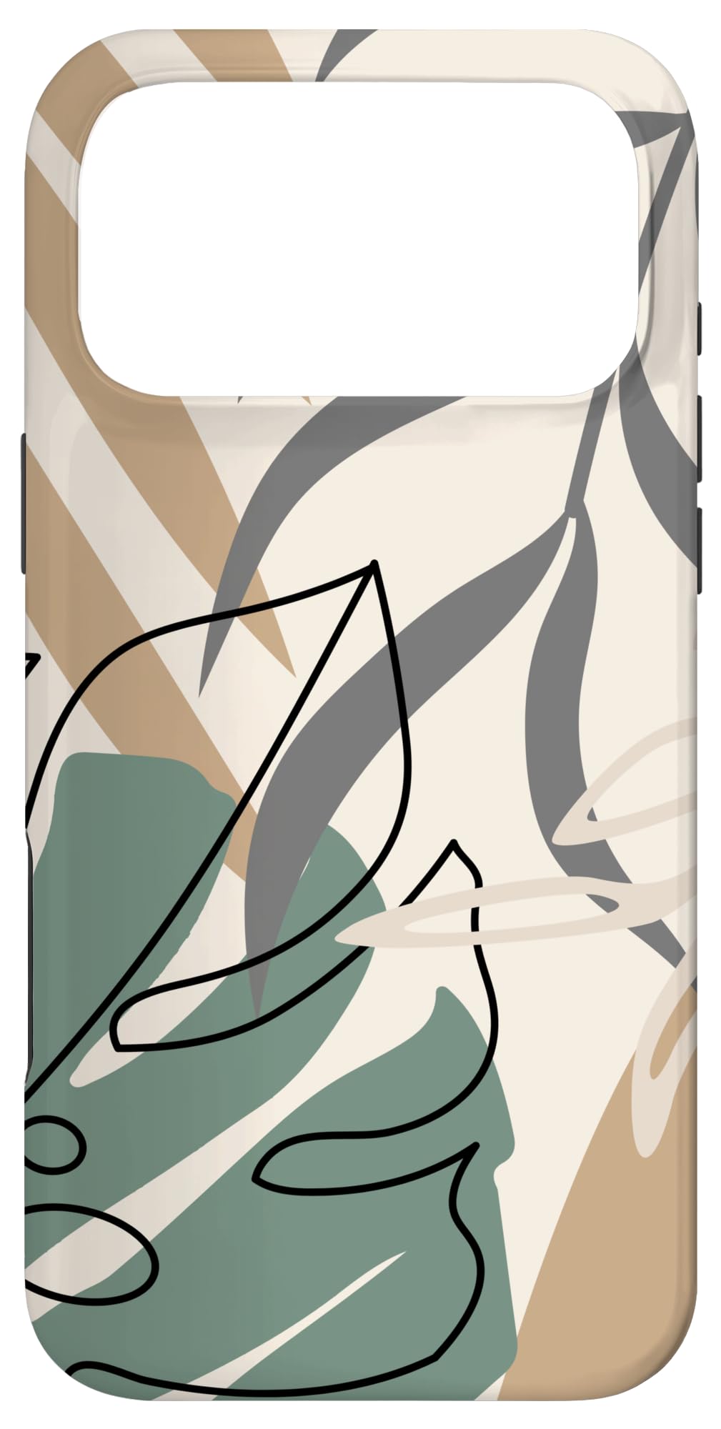 Tropical Botanical Beige Brown Exotic Minimalist Abstract Case for iPhone 15