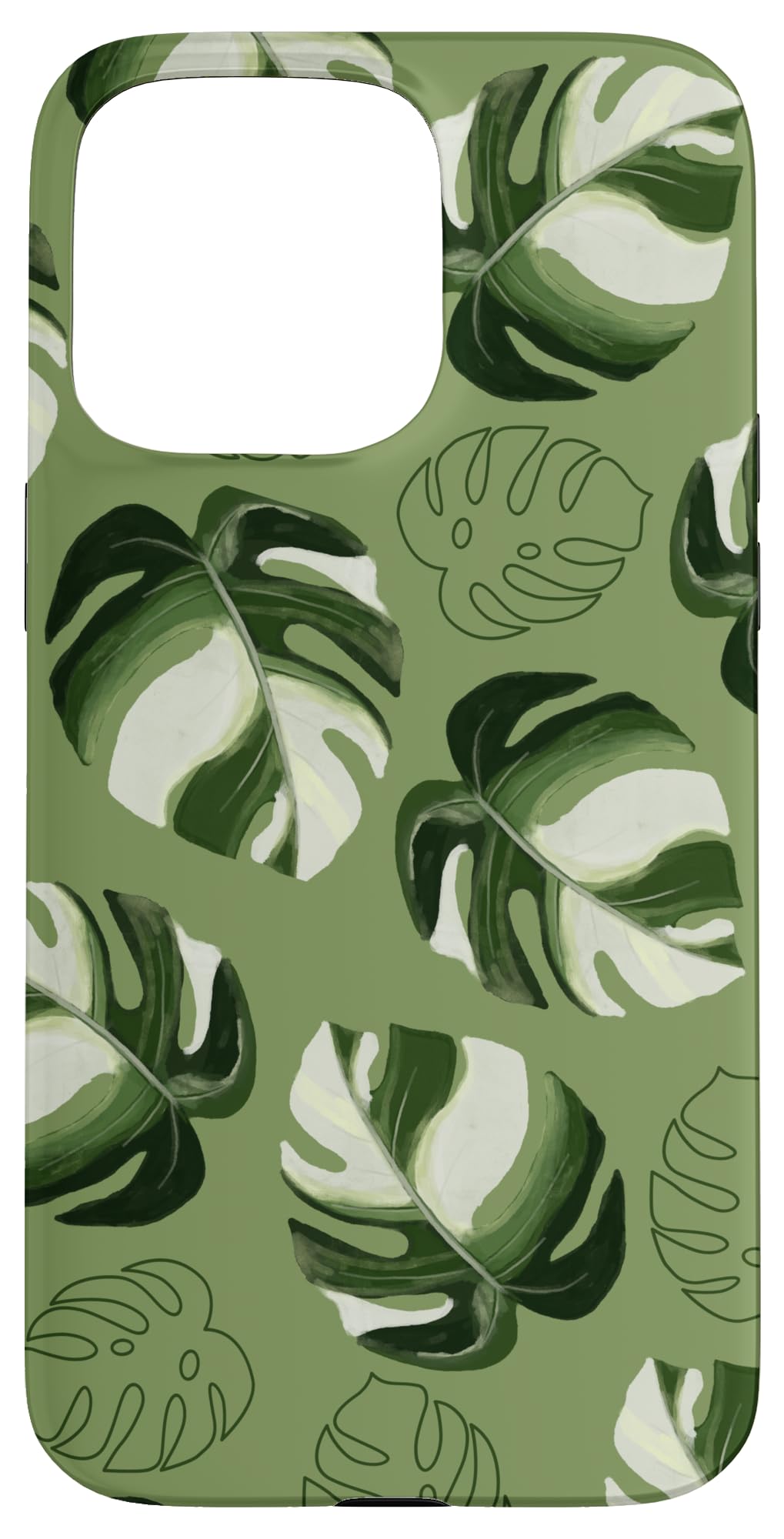 Monstera Deliciosa Leaves Plant Leaf Botanical Nature Case for iPhone 15