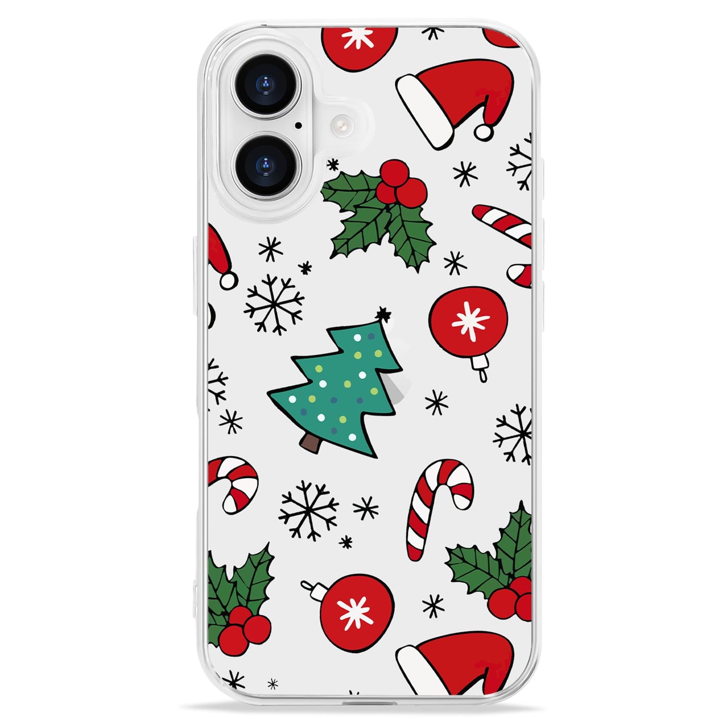 LCHULLE for iPhone 12/12 Pro Christmas Case Xmas Santa Holiday Clear Case | Cute Transparent Design for Women Men Kids, Slim Fit Soft TPU Silicone Shockproof Protective Back Cover - Xmas Tree