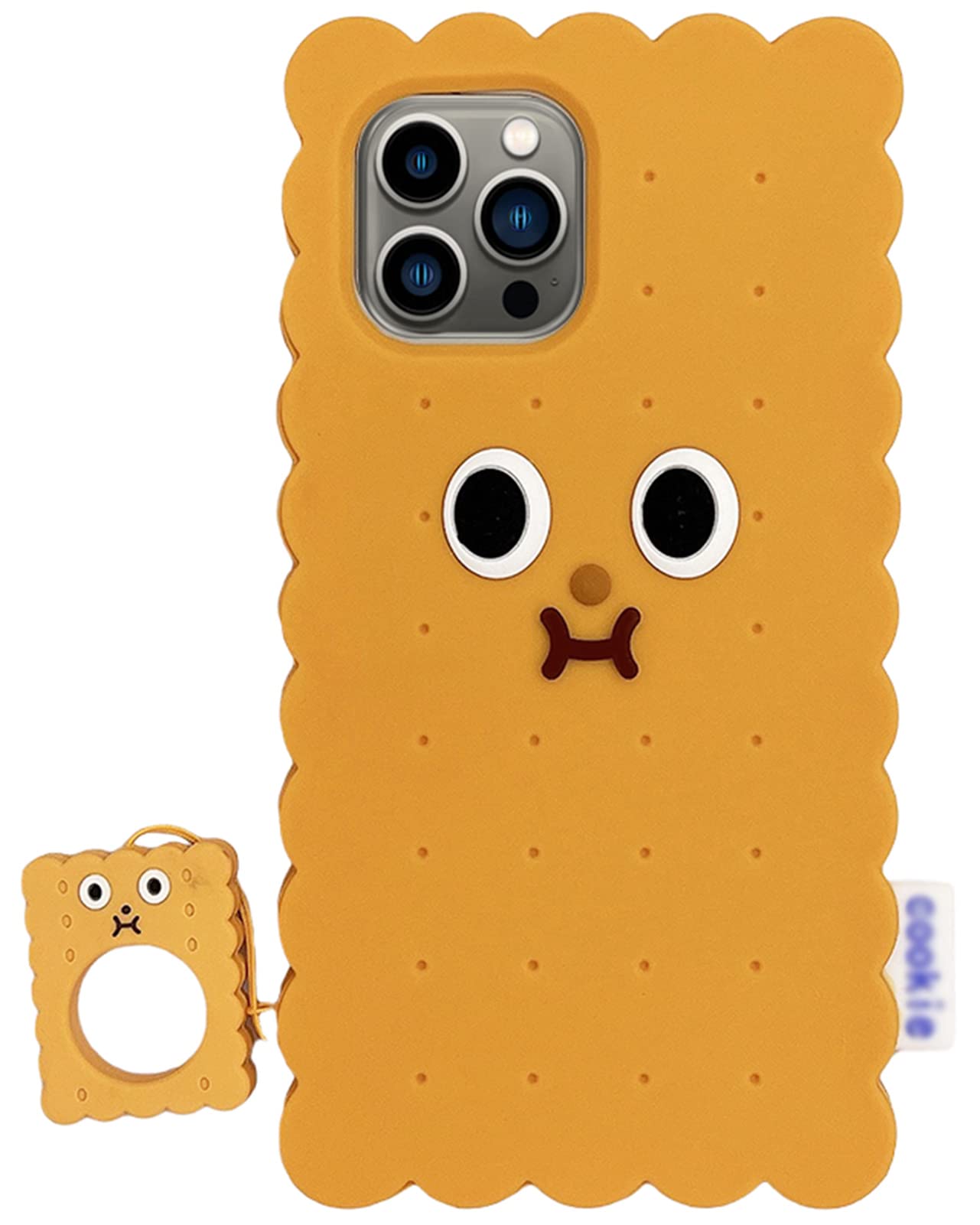 Case for iPhone 14 Case Silicone Cute, Camera Lens Protector Design Kawaii 3D Thick Case Protective Cover (Hot Dog, iPhone 14)
