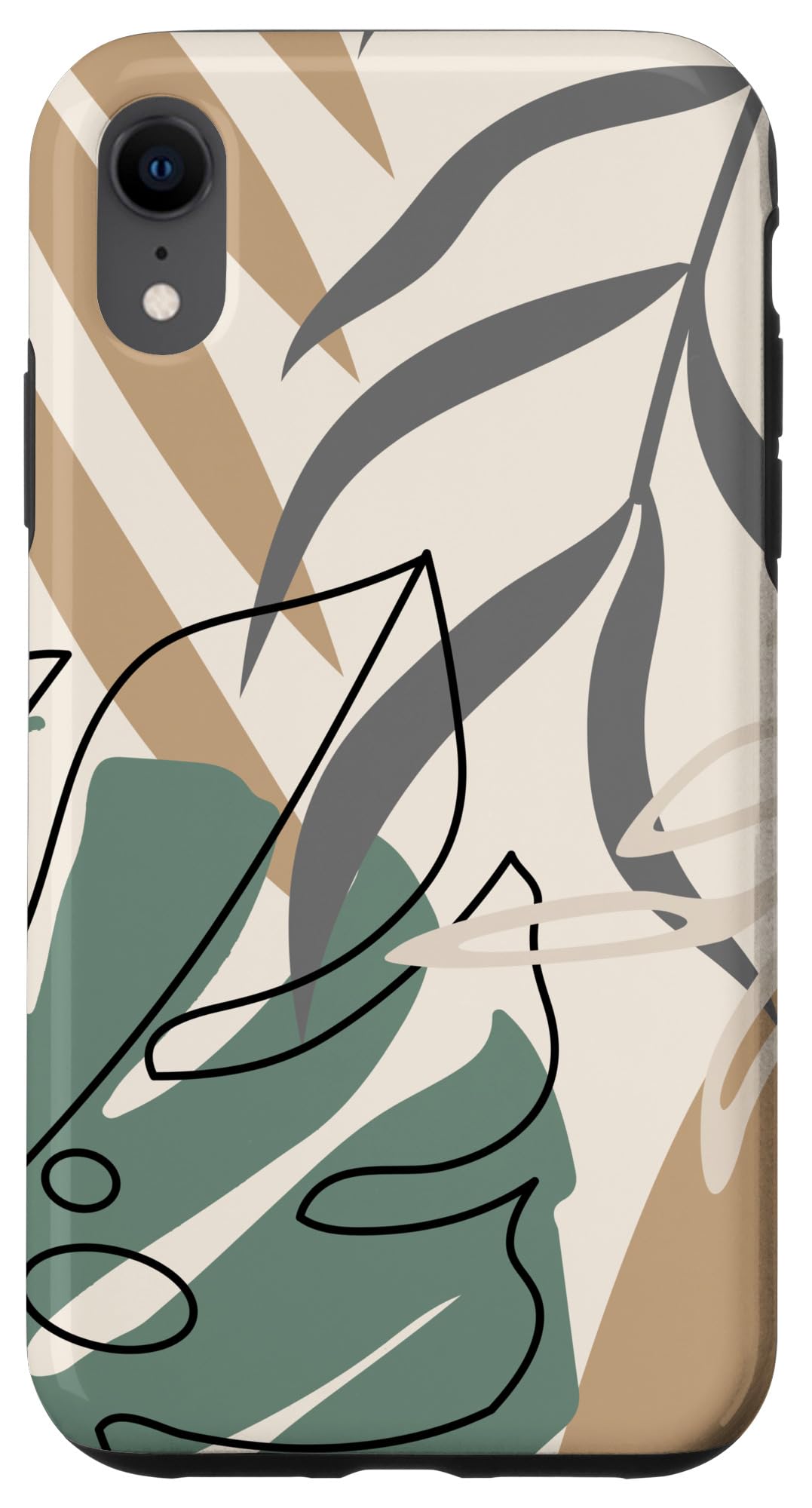 Tropical Botanical Beige Brown Exotic Minimalist Abstract Case for iPhone 15