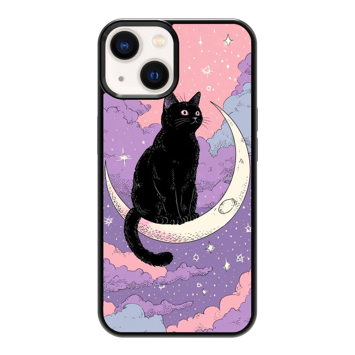 Black Cat Indoor Jungle Potted Plants Bookshelf Dark Green Botanical Urban Forest Phone Case, Shockproof Protective Cover for iPhone 11 12 13 14 15 16 17 Pro Max Plus Mini XR 7 8 SE