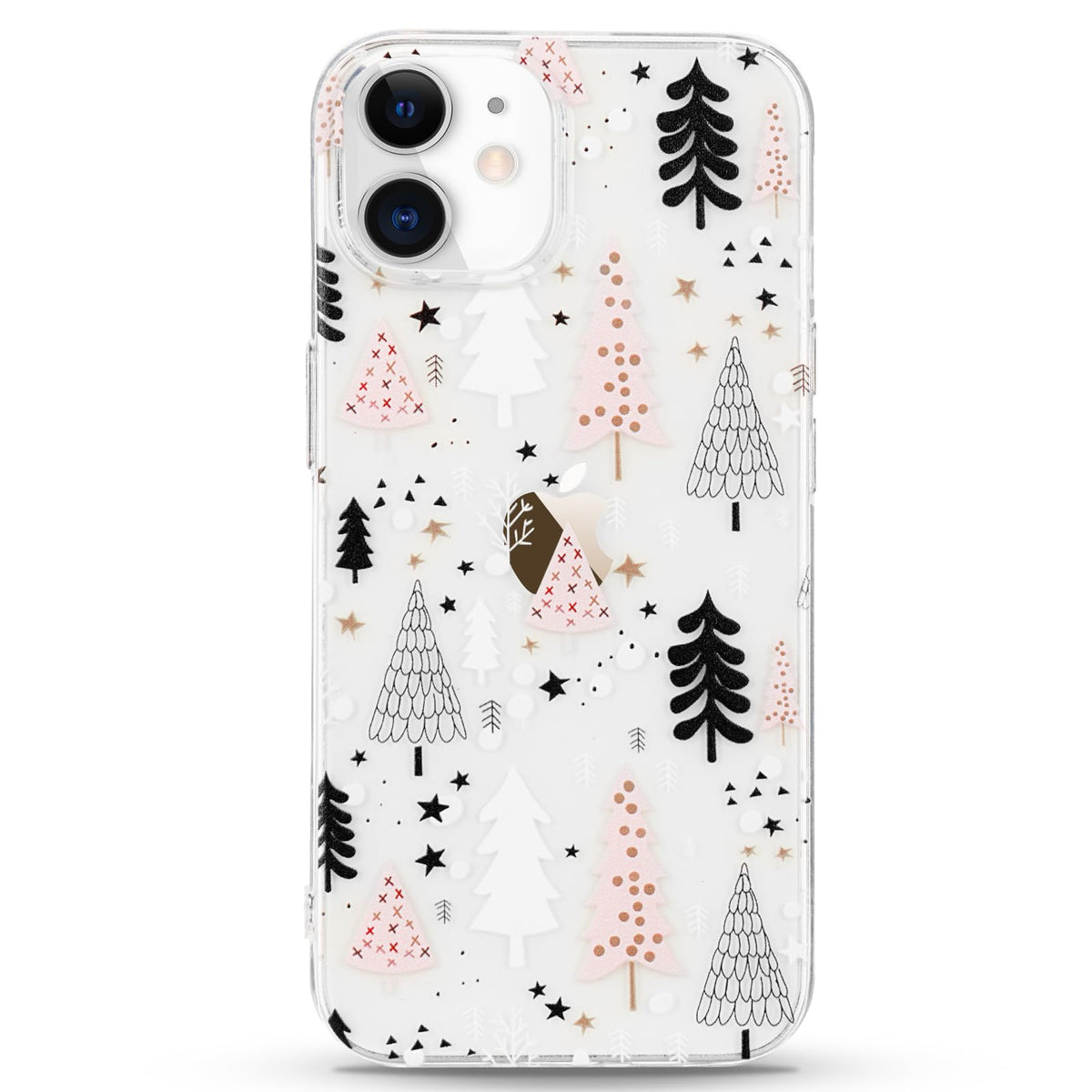 LCHULLE for iPhone 12/12 Pro Christmas Case Xmas Santa Holiday Clear Case | Cute Transparent Design for Women Men Kids, Slim Fit Soft TPU Silicone Shockproof Protective Back Cover - Xmas Tree